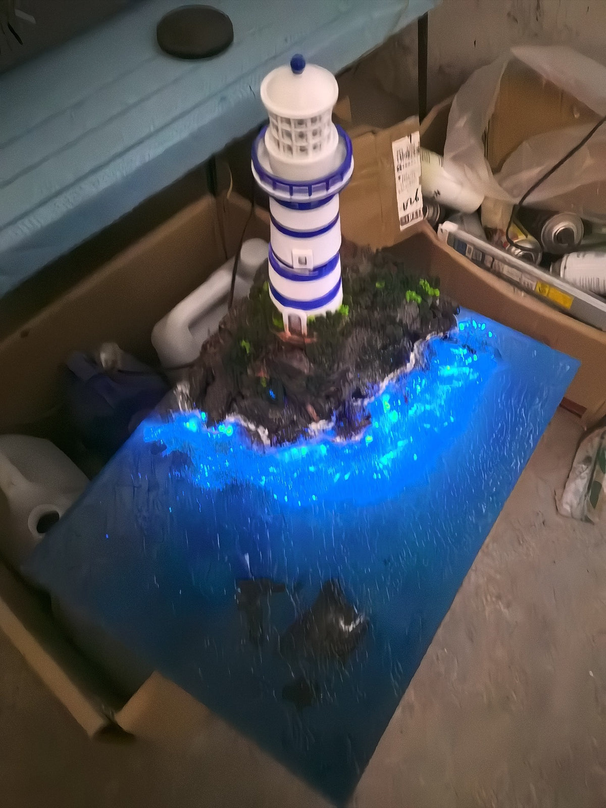 Handmade Lighthouse Ocean Scene Decor