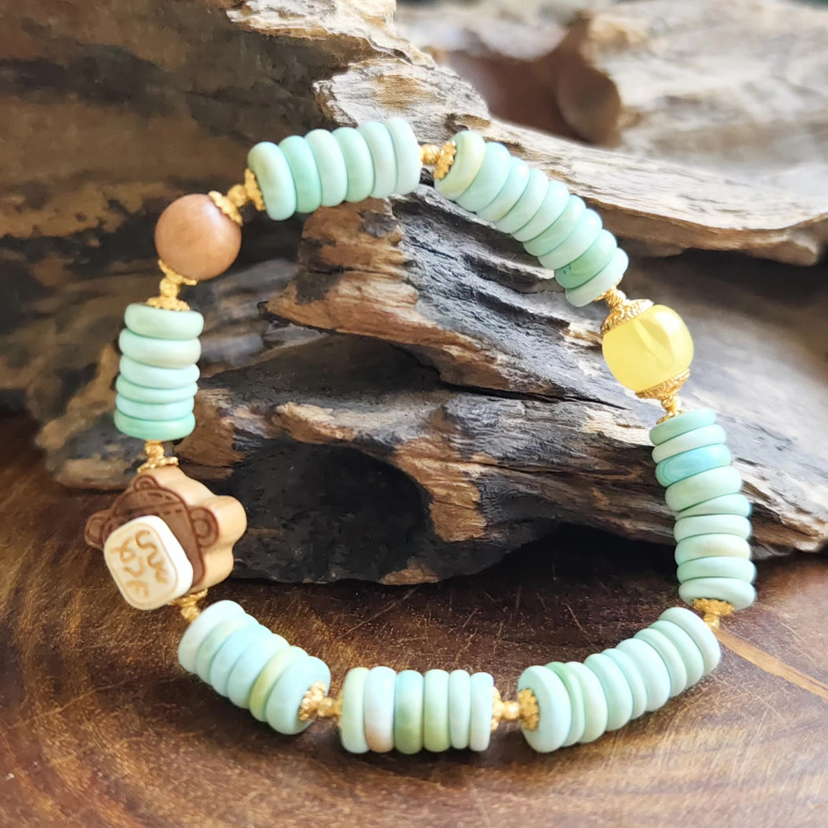 Natural Turquoise Spacer Disc Bracelet