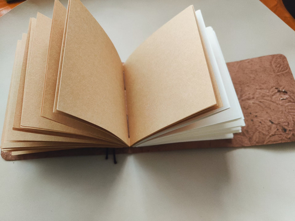 Embossed Leather Journal with Floral Cover