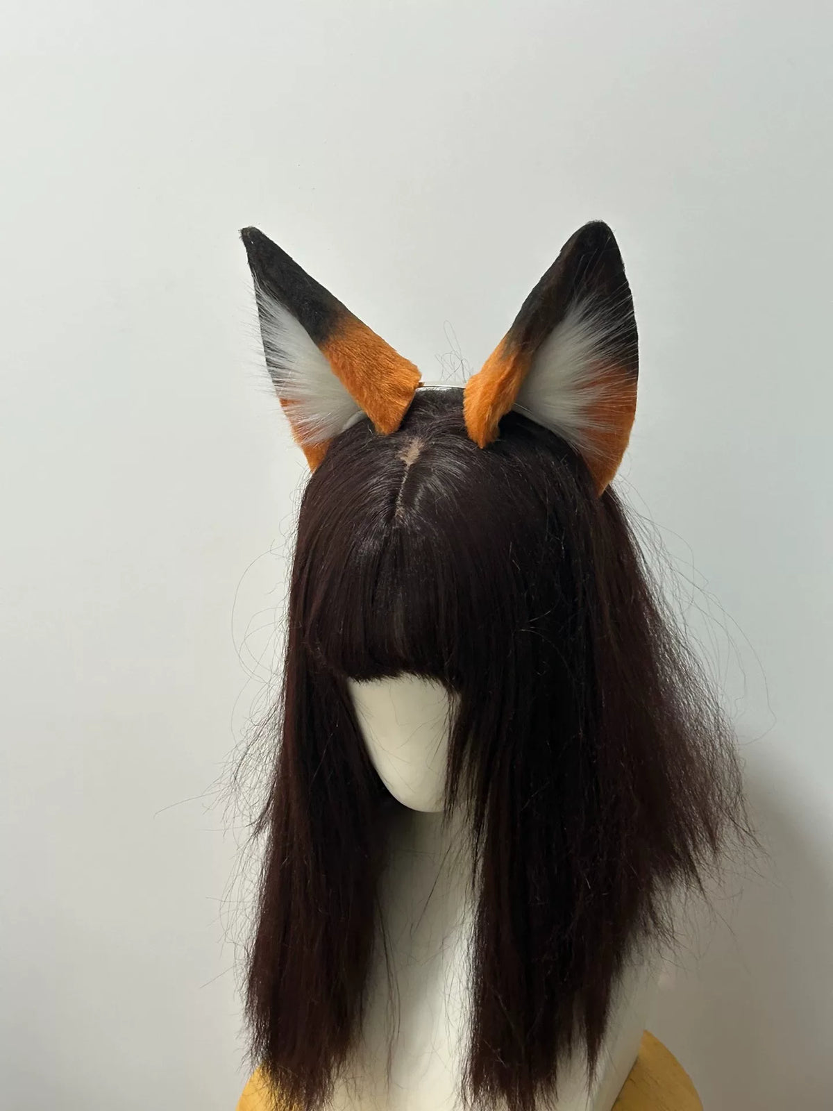 Conjunto de Cosplay de Orelhas e Cauda de Raposa Laranja
