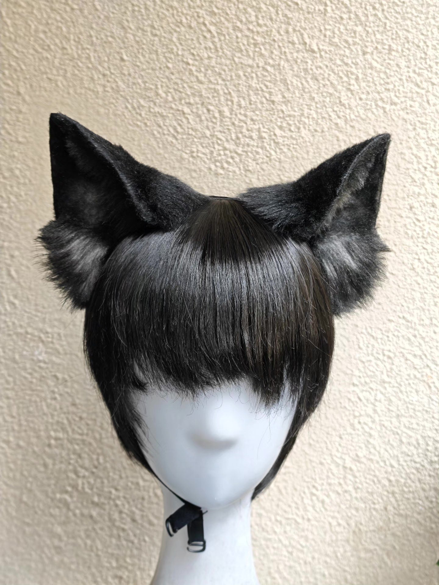Black and Gray Wolf Ear Headpiece for Cosplay