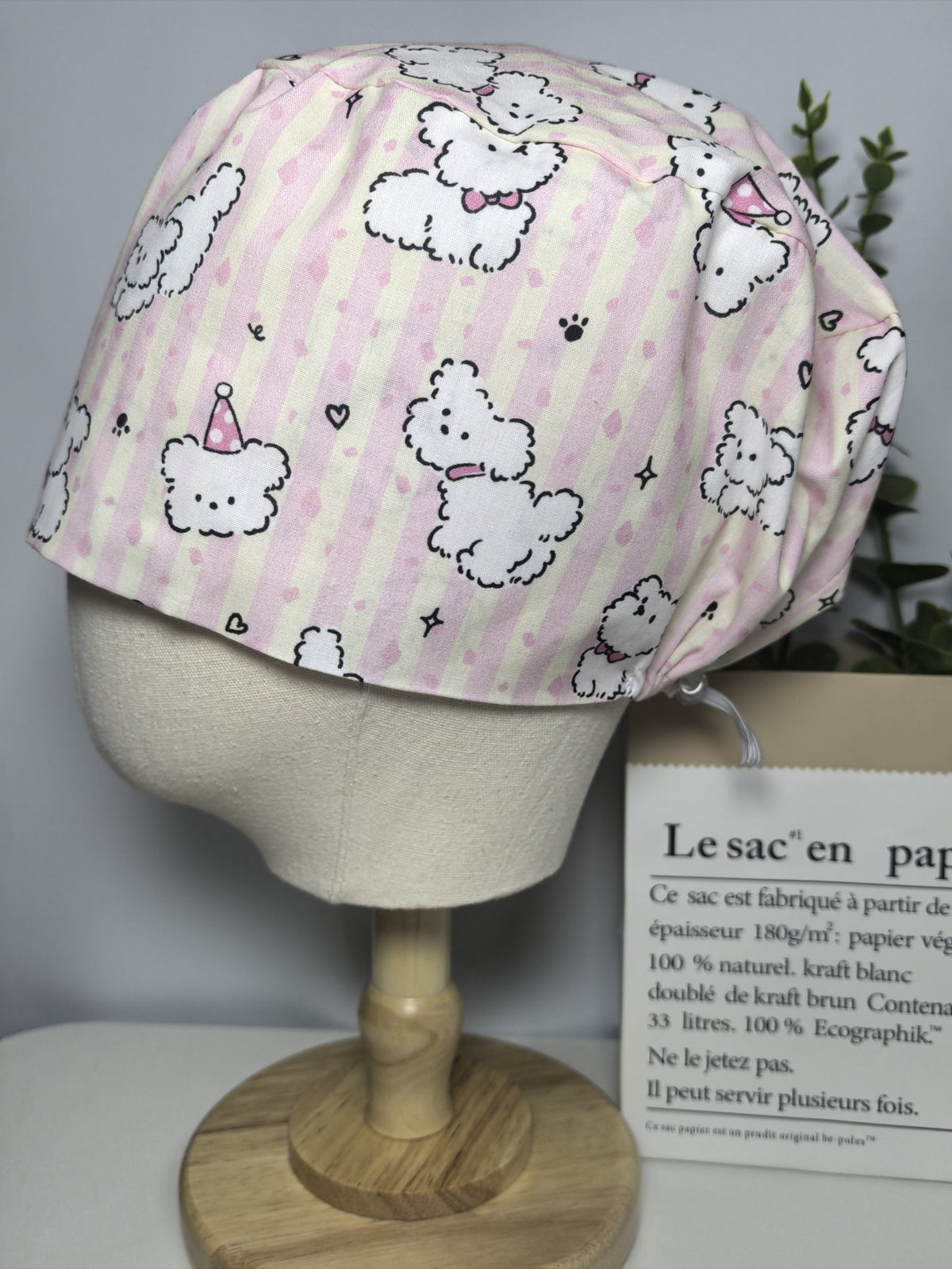 Cotton Poodle Print Surgical Cap
