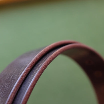 Dark Brown Leather Belt with Silver Buckle