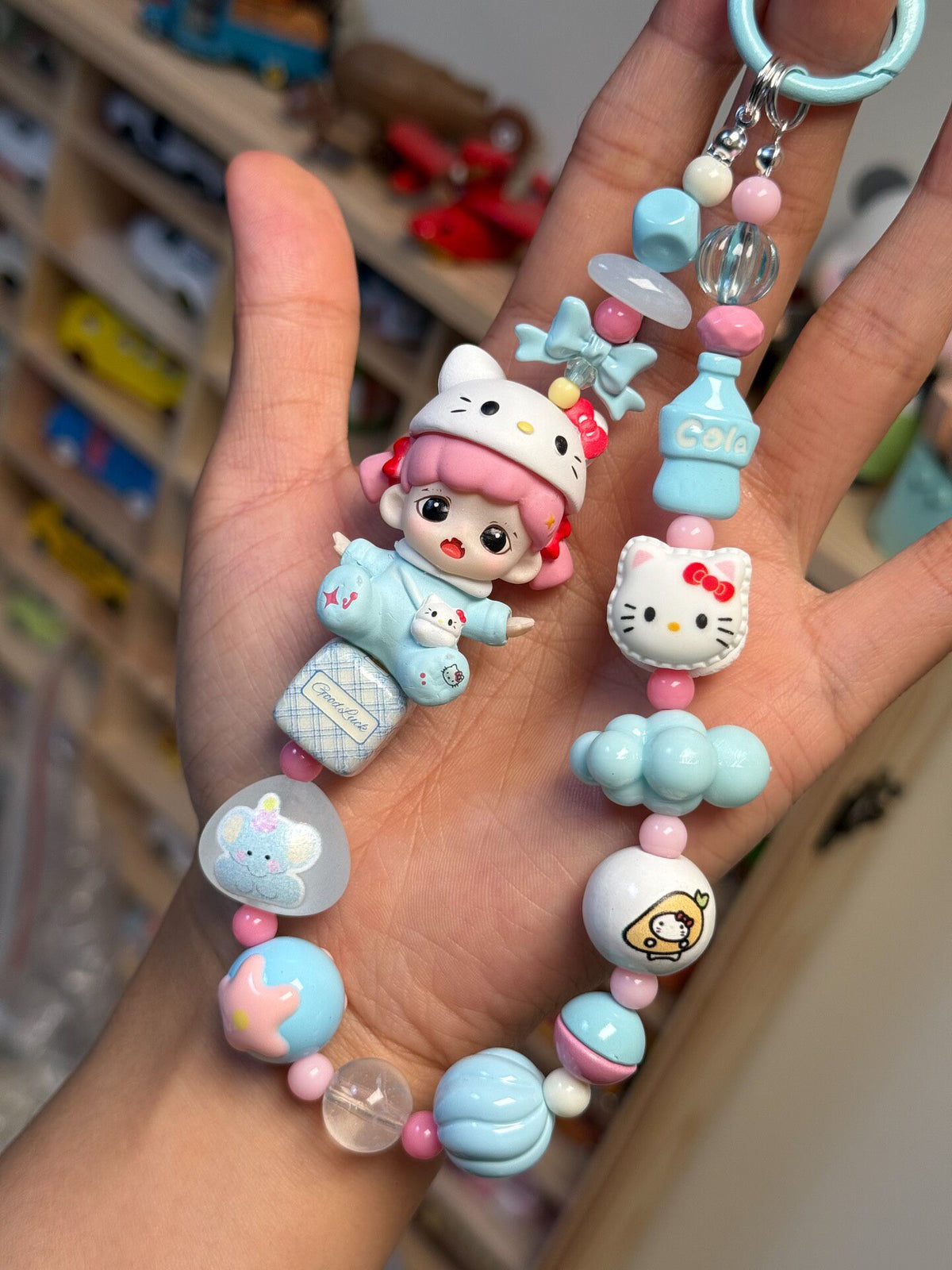 Hello Kitty Pastel Beaded Phone Strap