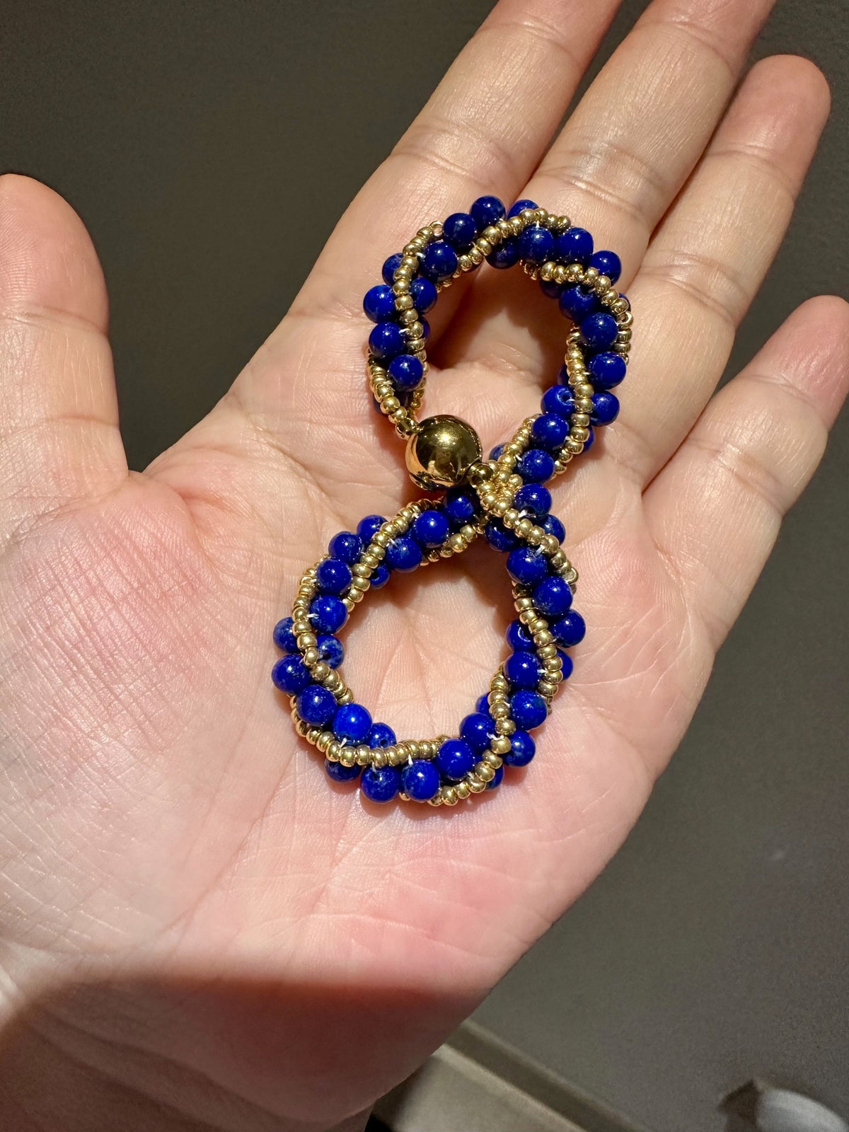 Lapis Lazuli Spiral Seed Bead Bracelet