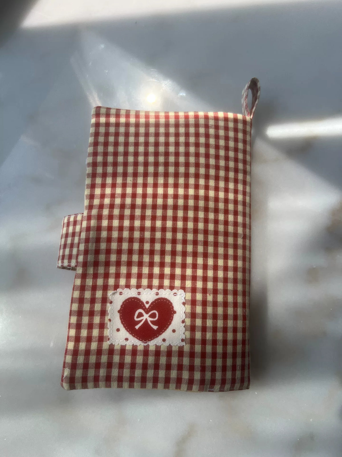 Red Gingham Patchwork A6 Notebook Cover