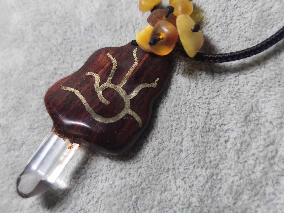 Handcrafted Red Sandalwood Crystal Pendant