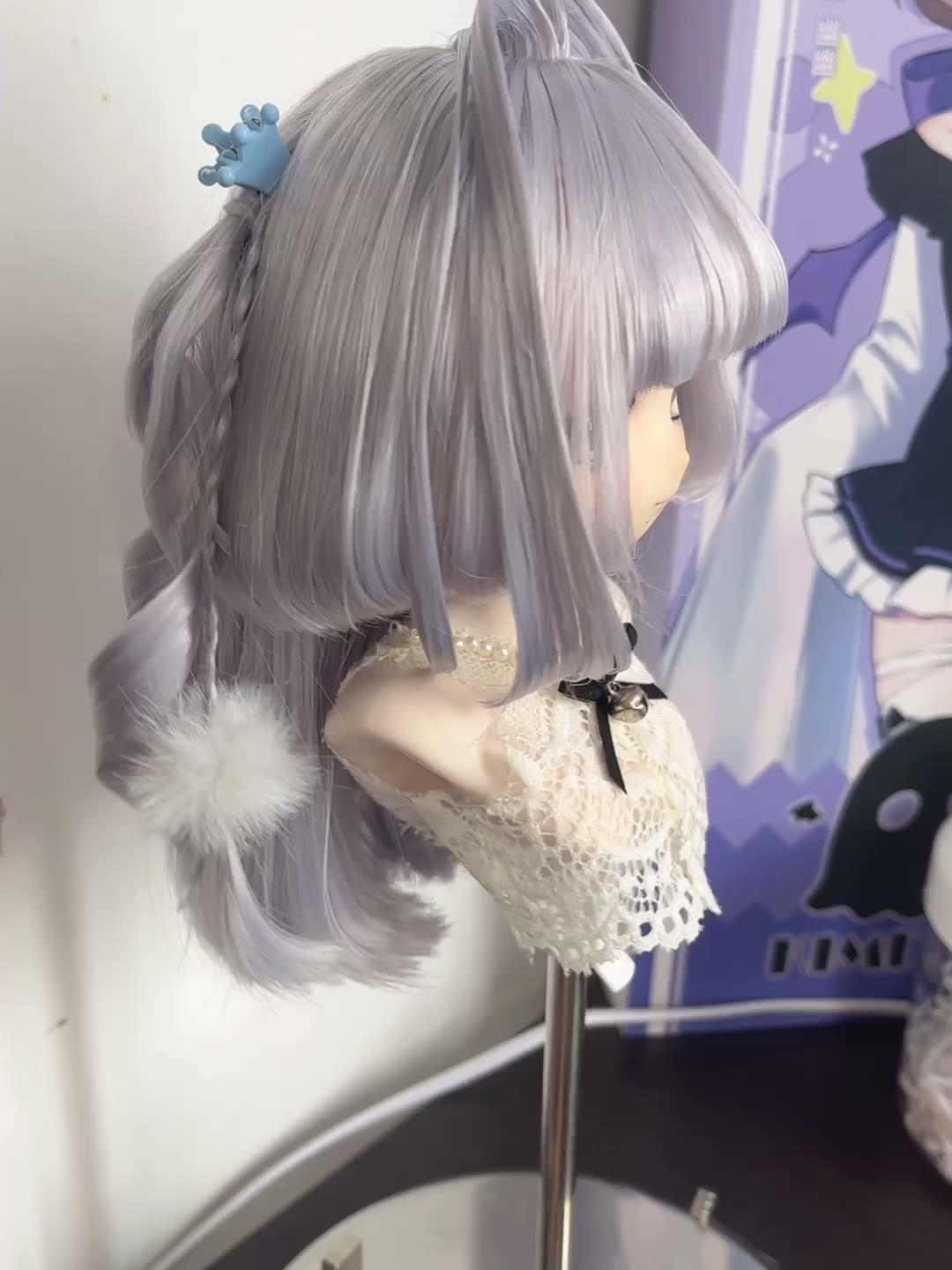 Doll Wig Silver Lavender Anime Style