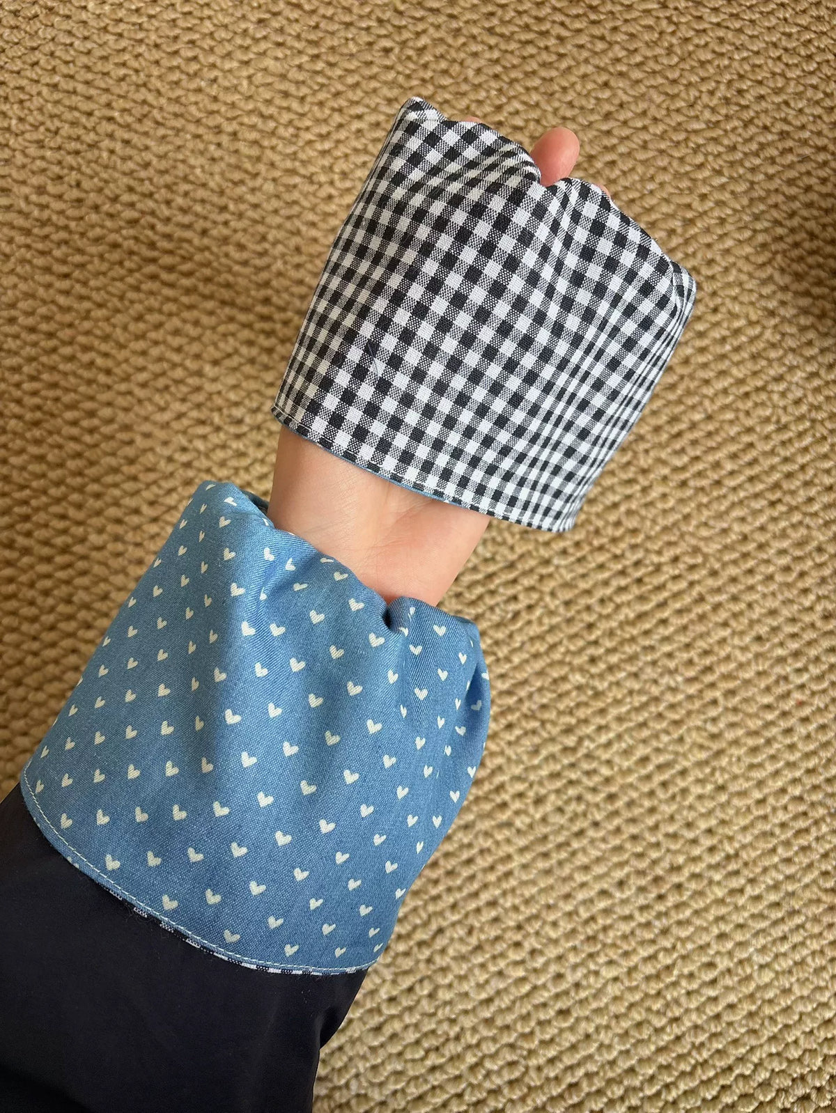 Coprismanica reversibili in stile giapponese fatti a mano