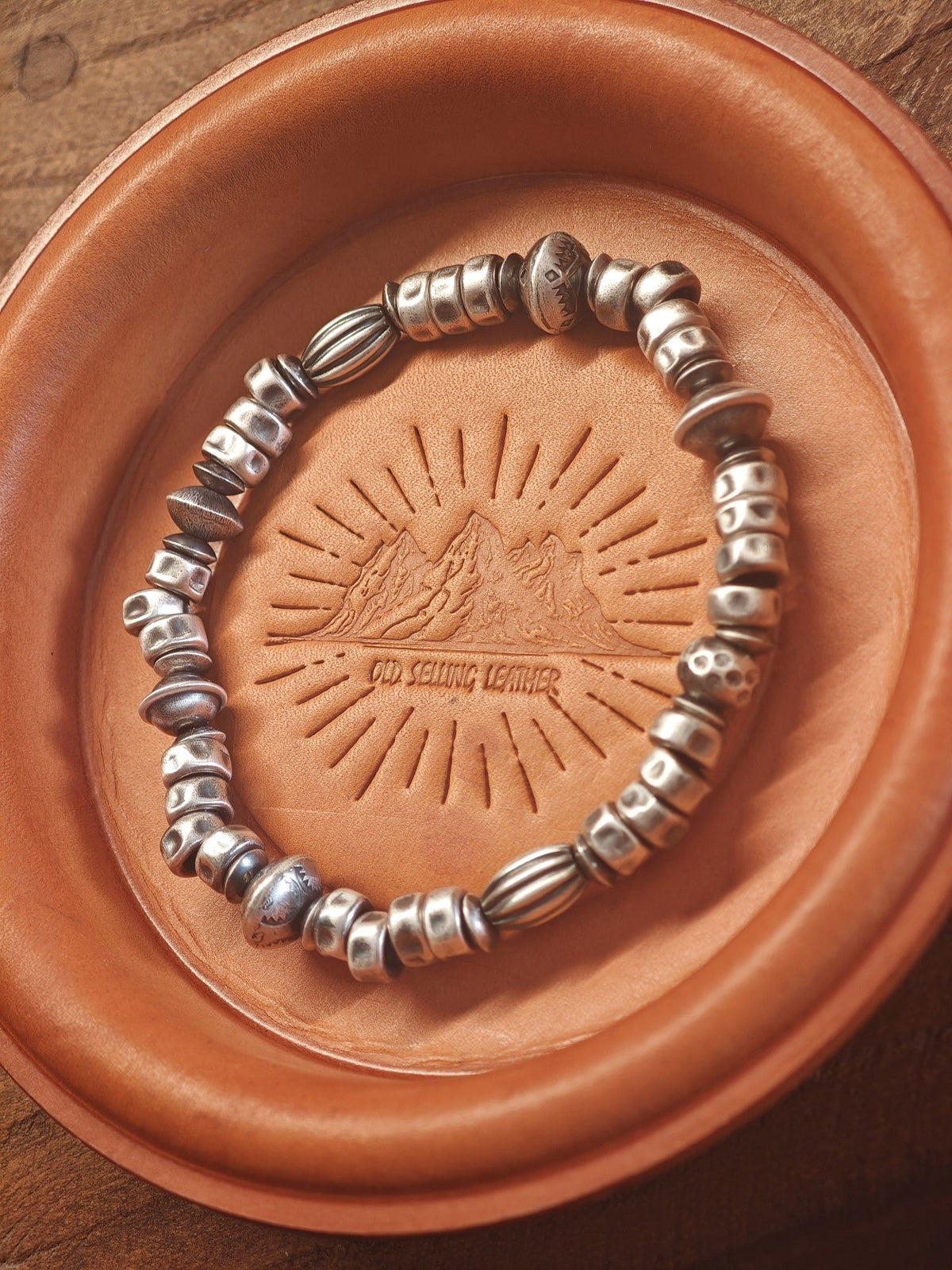 Navajo Style 925 Silver Beaded Bracelet