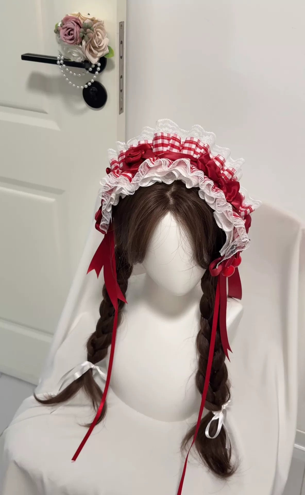 Cherry Red Lace Lolita Headband
