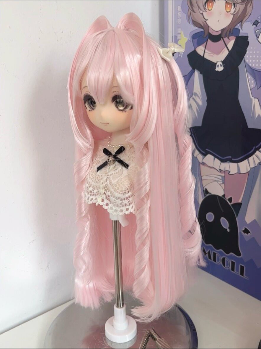 Pastel Pink Doll Wig with Twin Tails