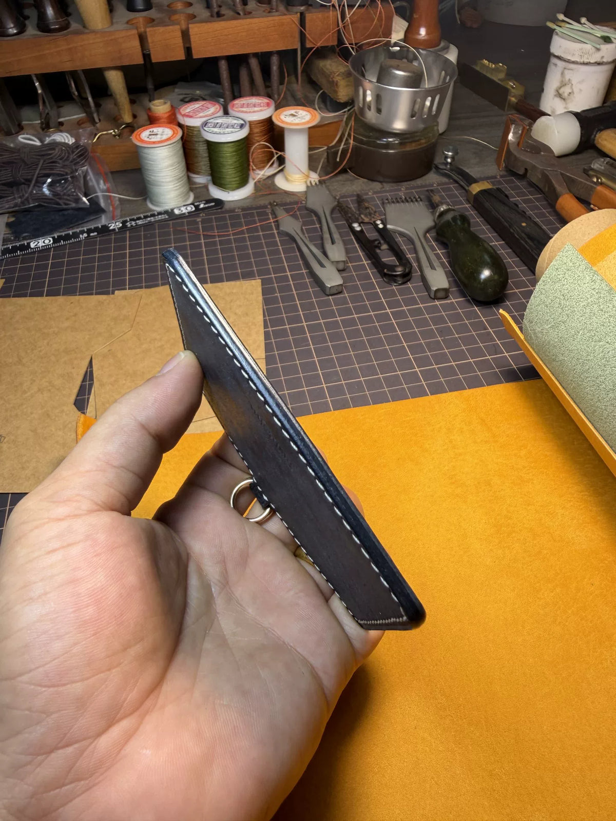 Handmade Italian Leather ID Badge Holder