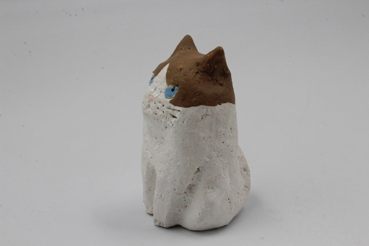 Handmade Clay Cat Figurine