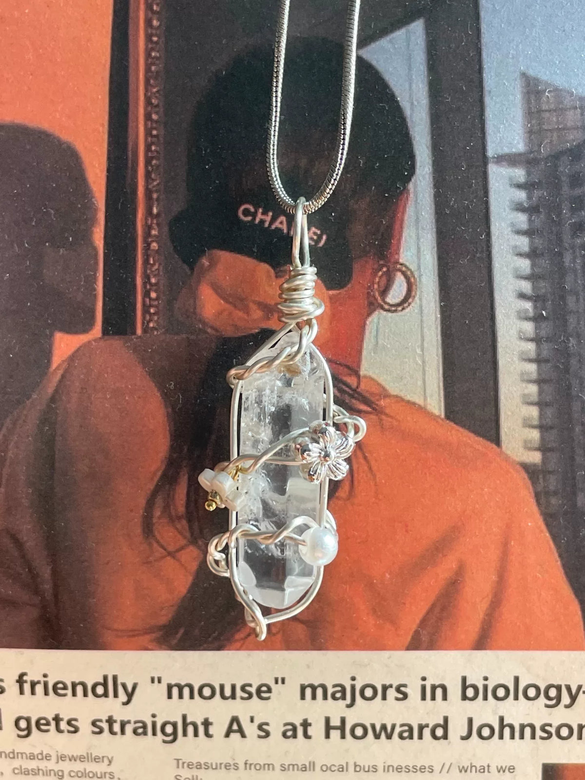 Collar con Dije de Cuarzo Blanco