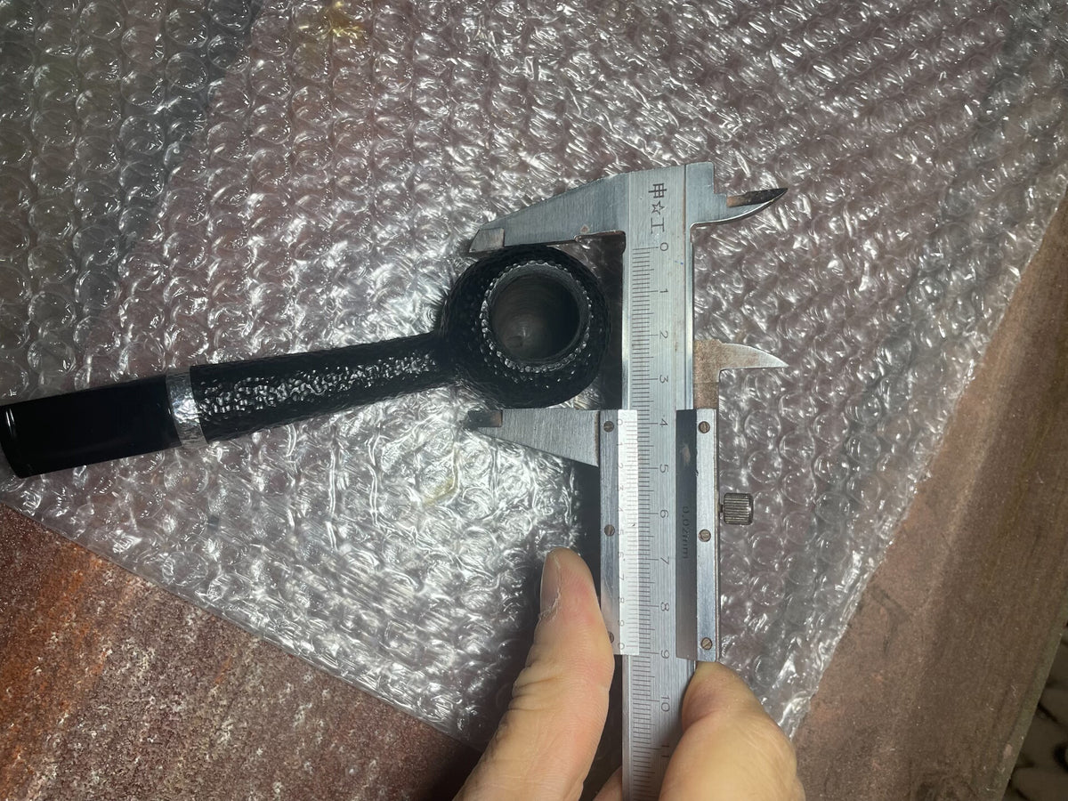ハンドメイド 黒檀（エボニー）ラスティケイテッド スモーキングパイプ