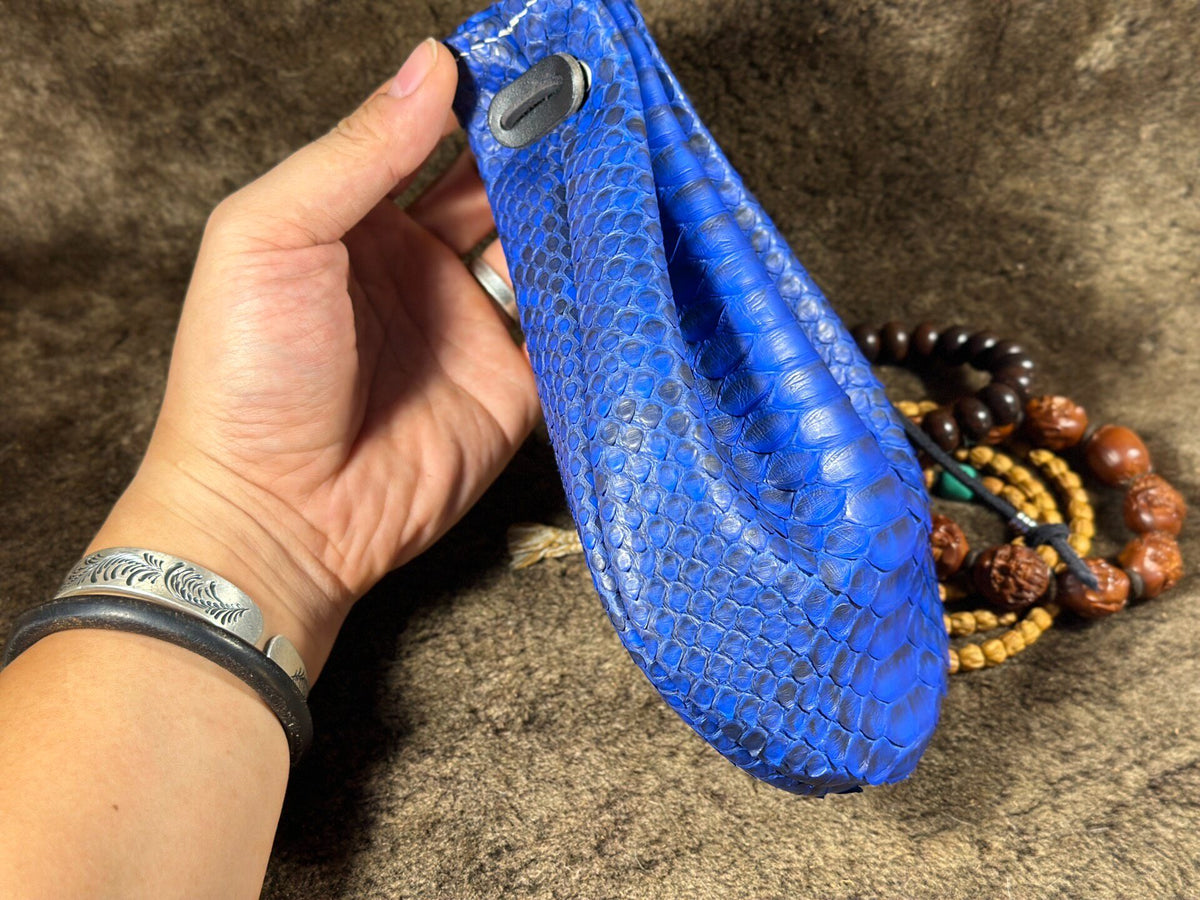 Blue Dragon Scale Leather Pouch