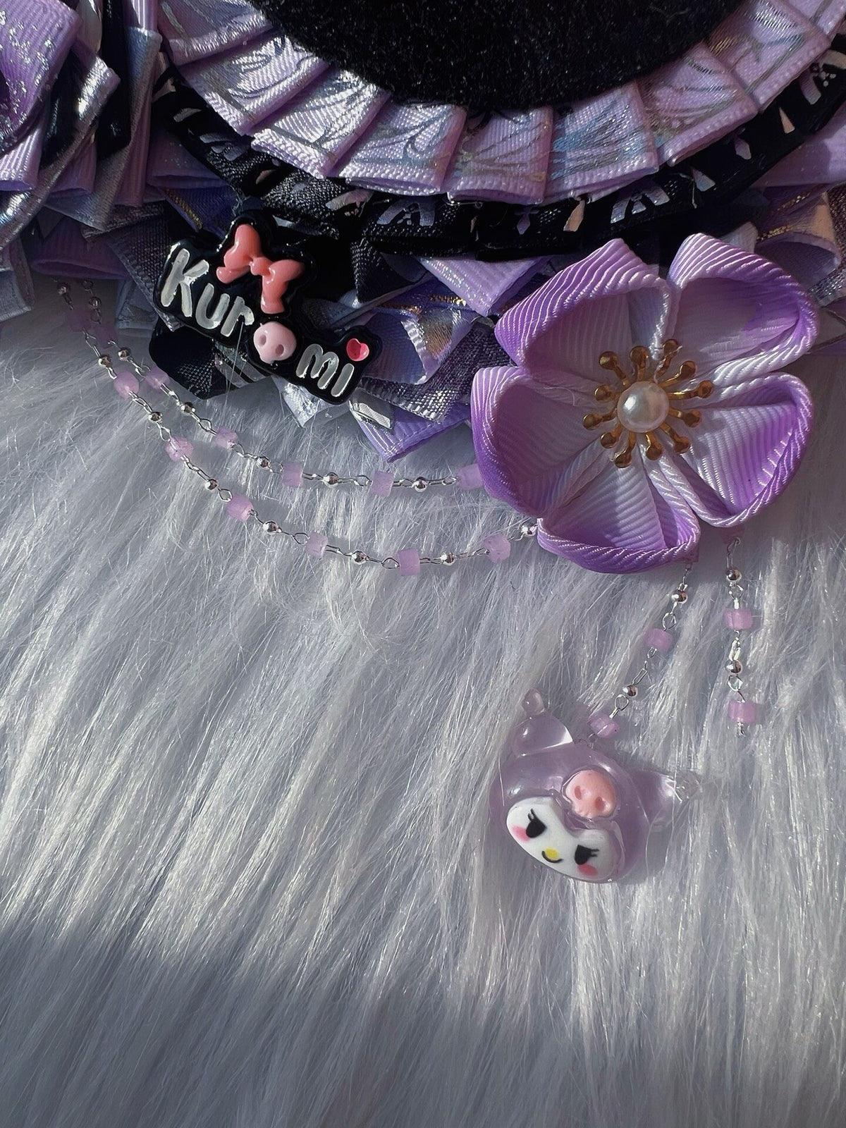 Kuromi Osborn Badge Holder with Ribbon Charm