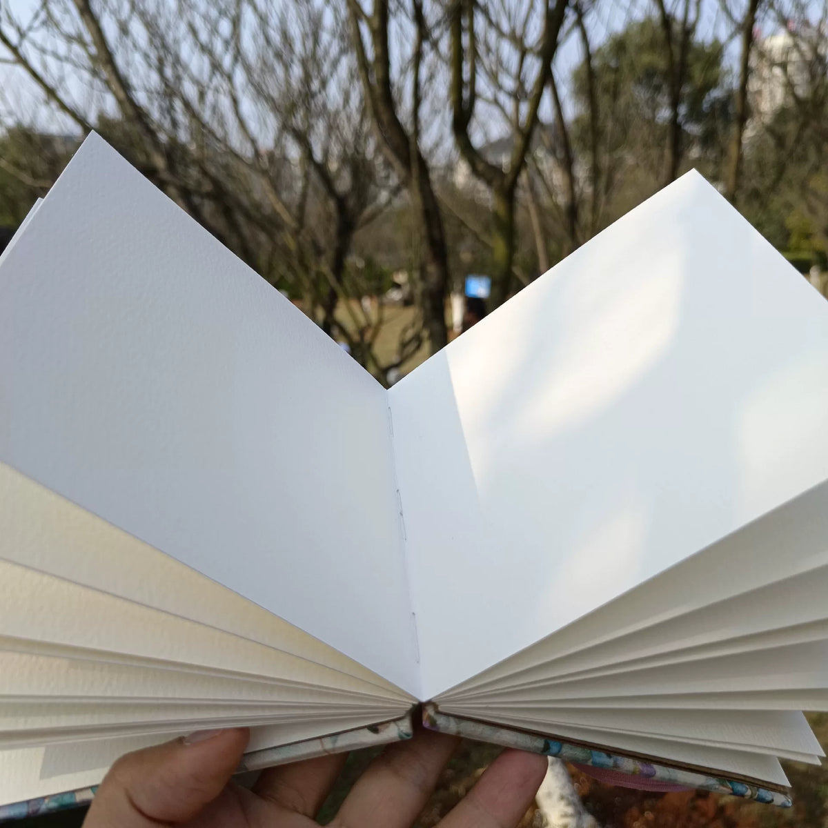 Caderno de Aquarela em Algodão Feito à Mão 12cm Quadrado