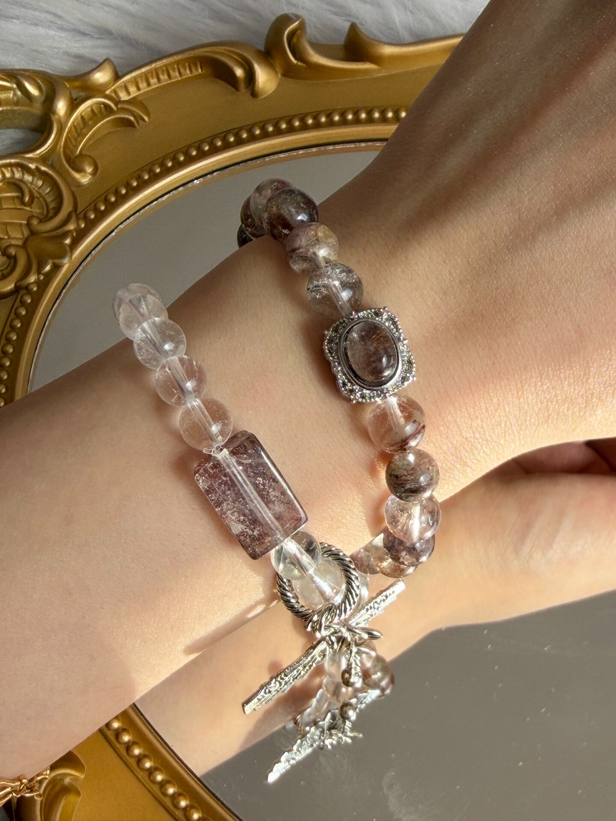 Natural Quartz Double Wrap Bracelet 8mm