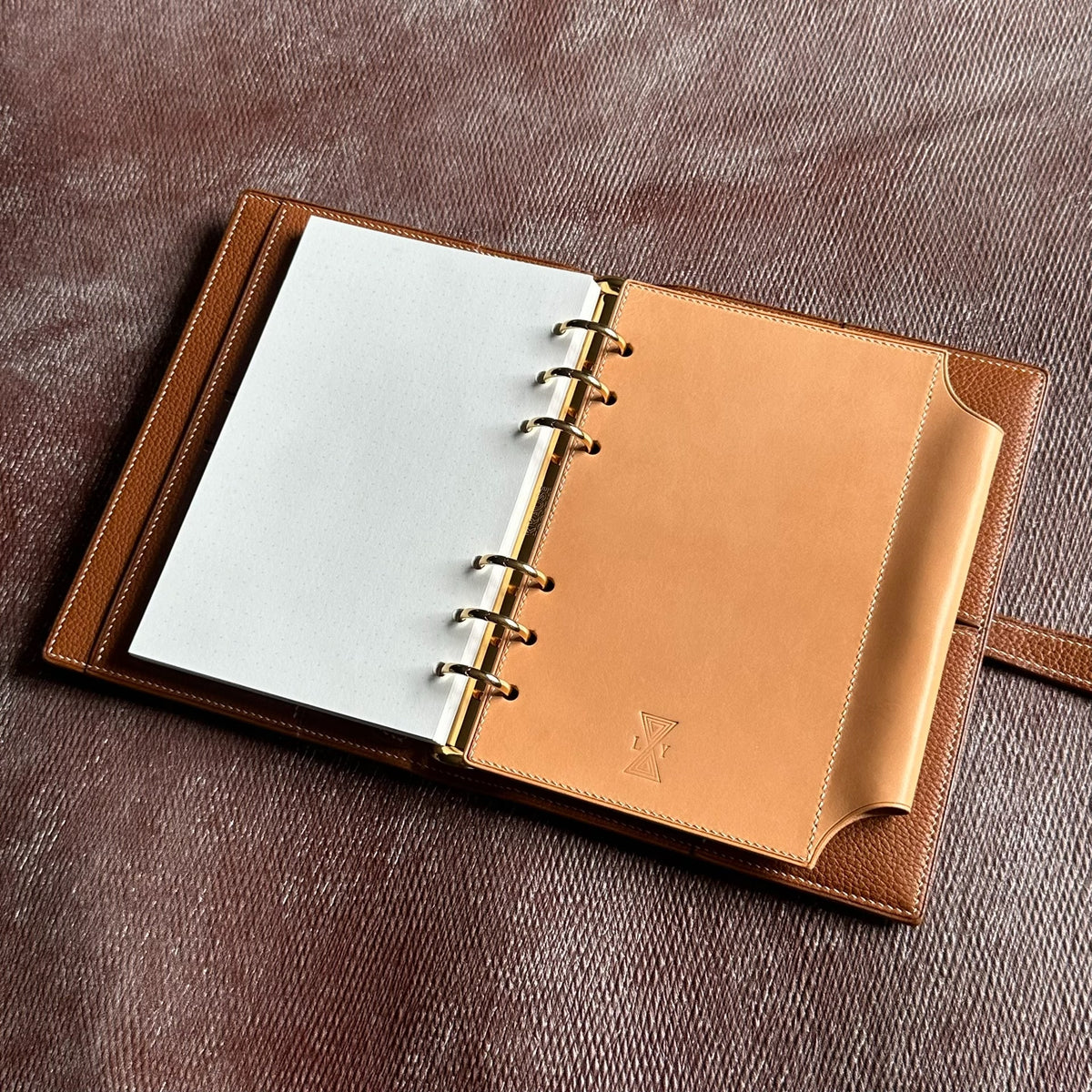 A6 Crocodile Leather Six Ring Binder