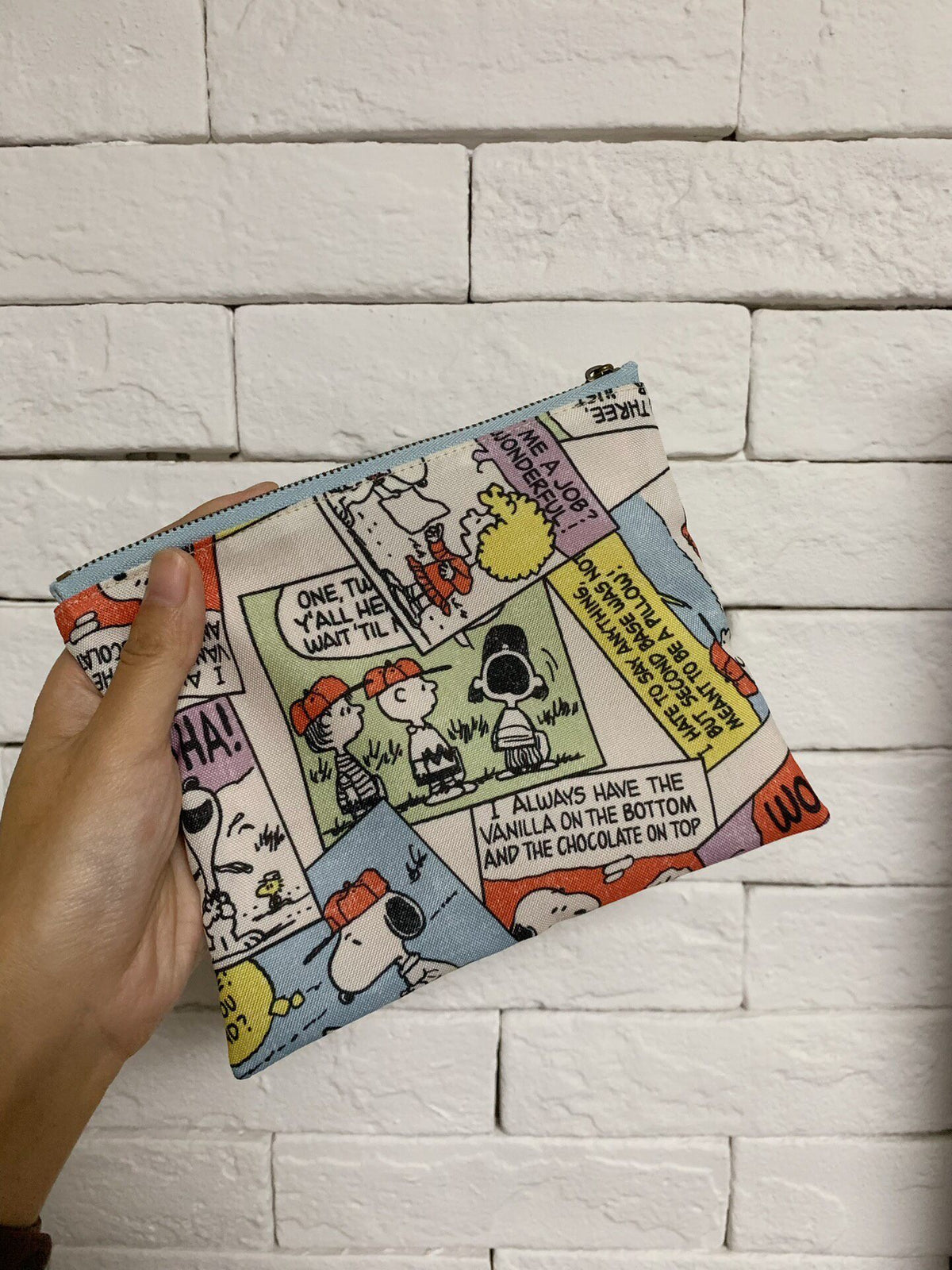 Snoopy Comic Print Fabric Pouch