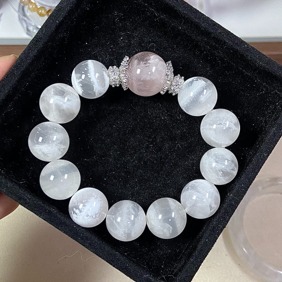 White Snowflake Phantom Quartz Bracelet