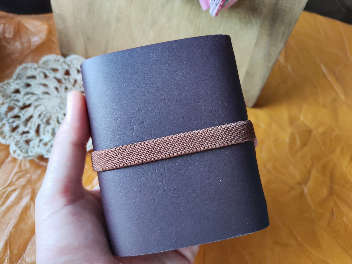 Leather Journal with Crochet Flower