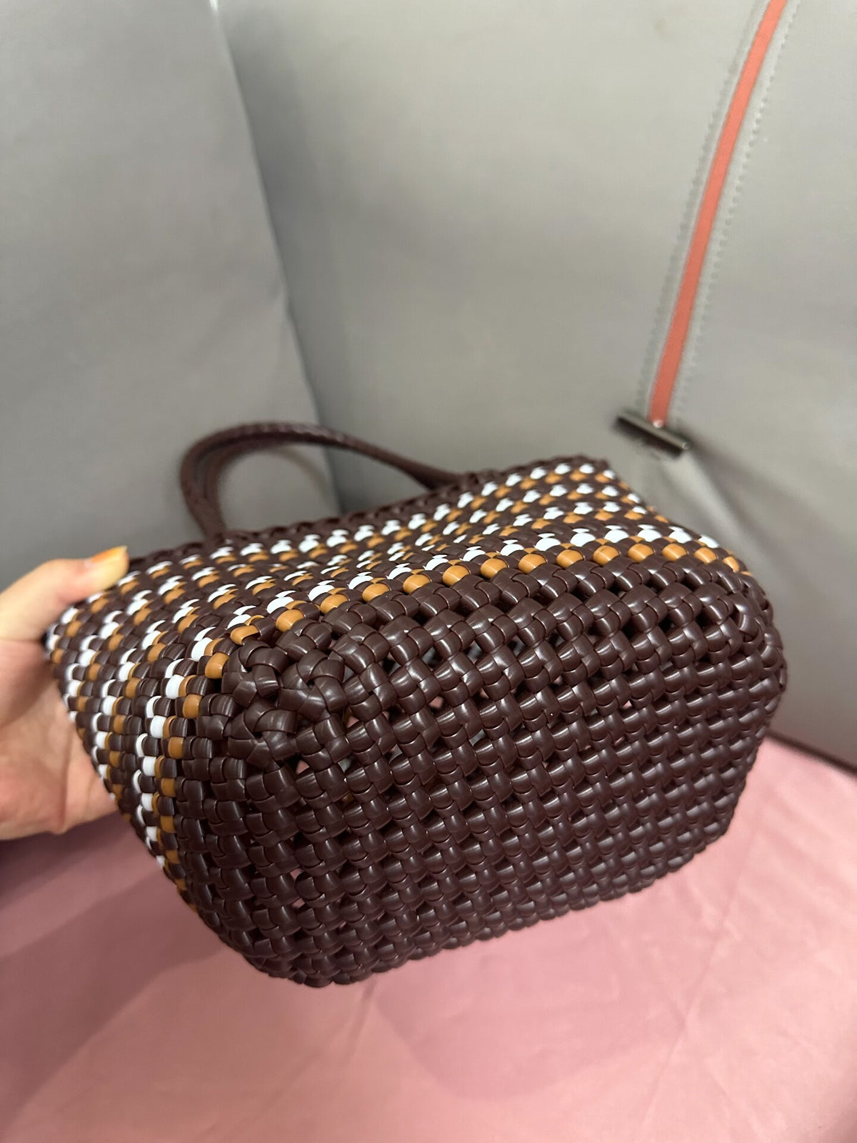 Handwoven Rattan Tote Oval Base