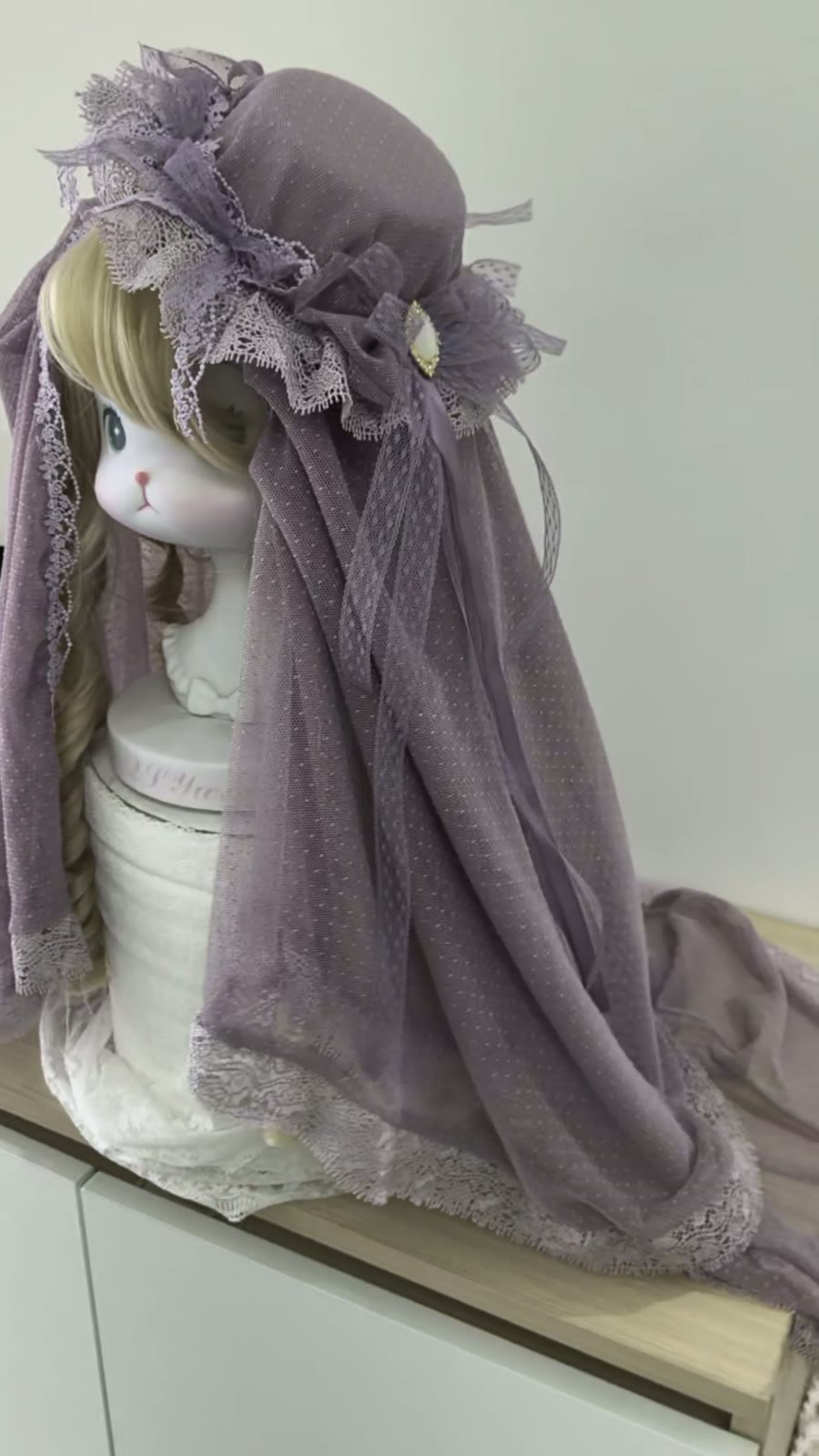 Purple Lace Tulle Lolita Mini Hat