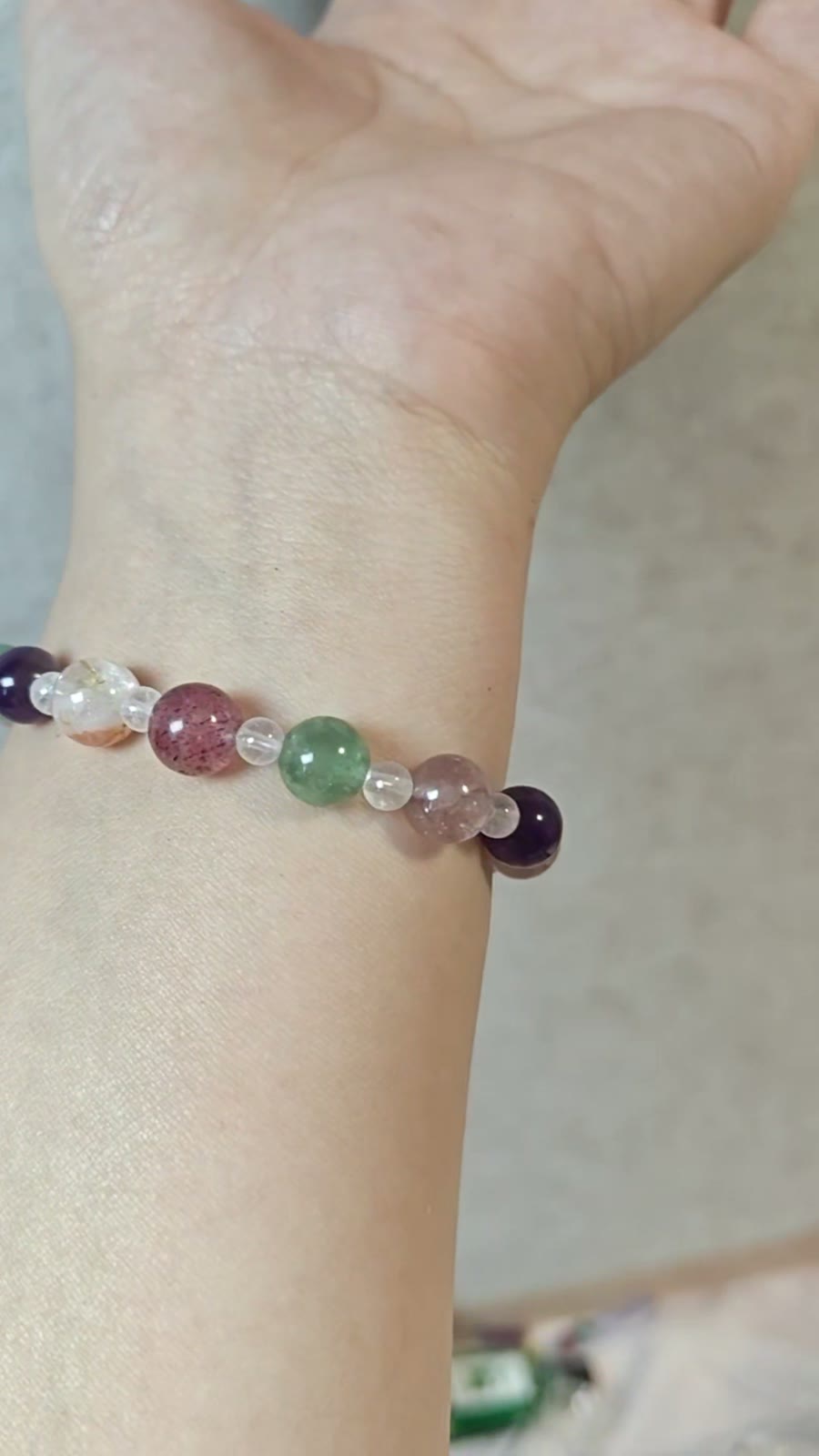 Natural Crystal Beaded Bracelet Round Beads