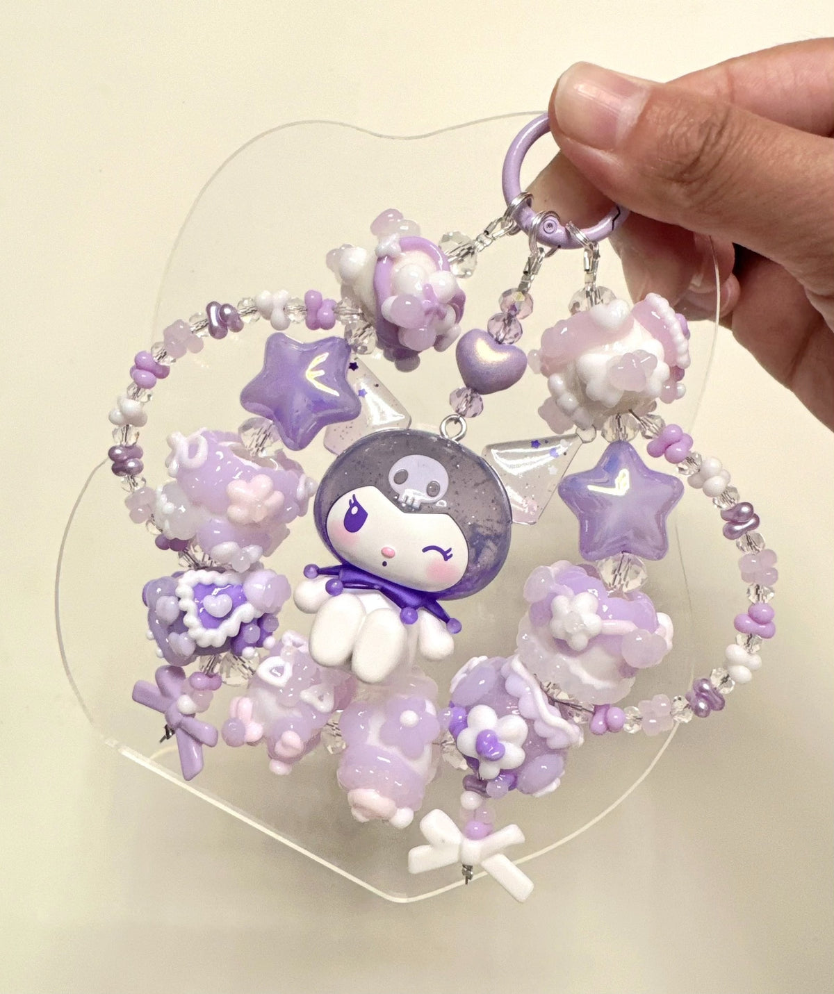 Kuromi Charm Phone Strap Beaded Purse Accessory
