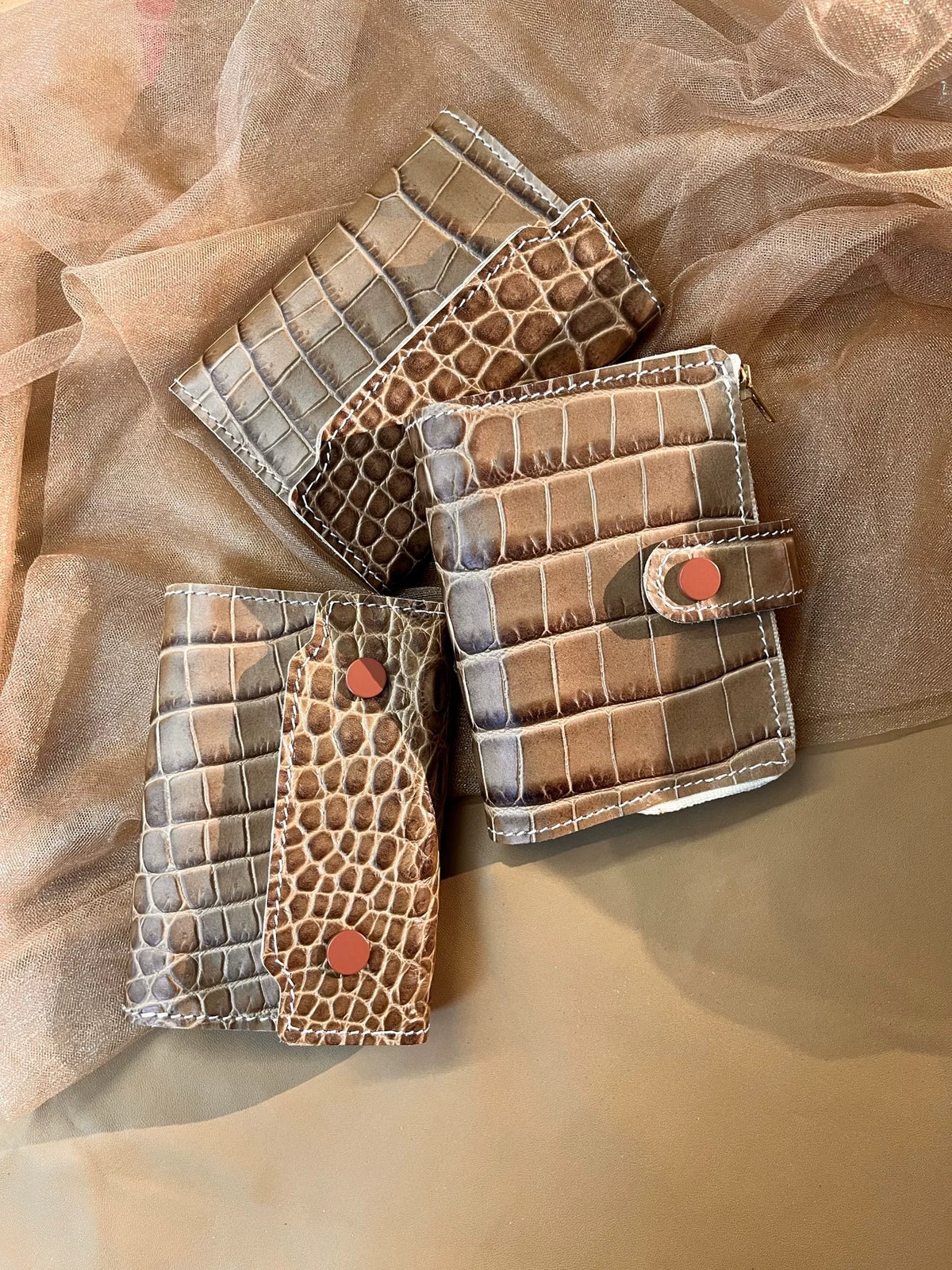Crocodile Embossed Leather Binder Cover