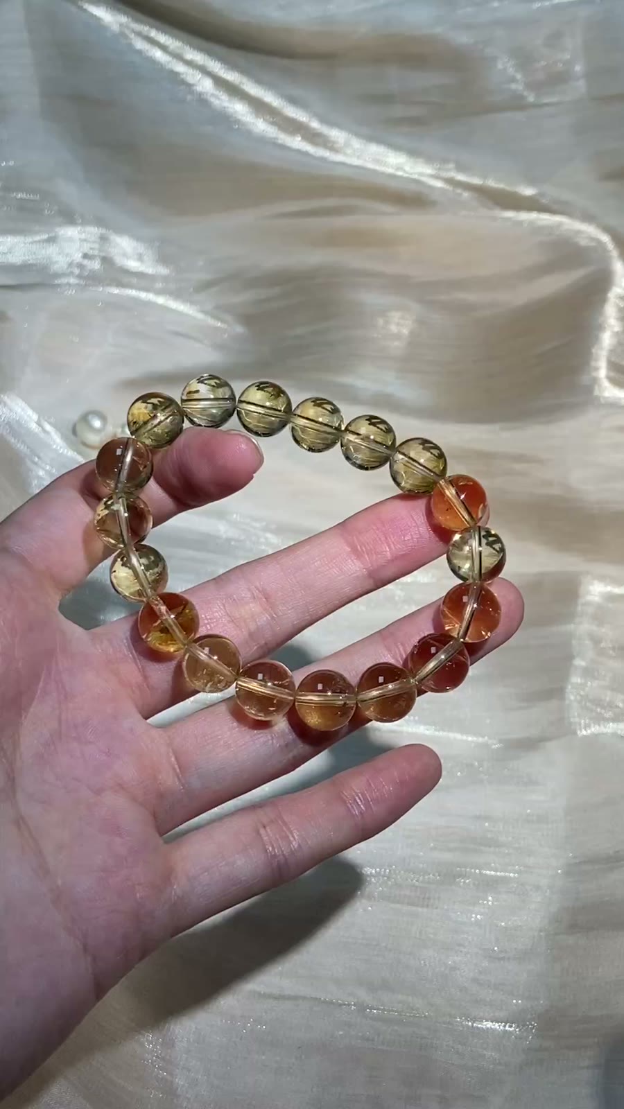 Natural Brazilian Yellow Quartz Beaded Bracelet