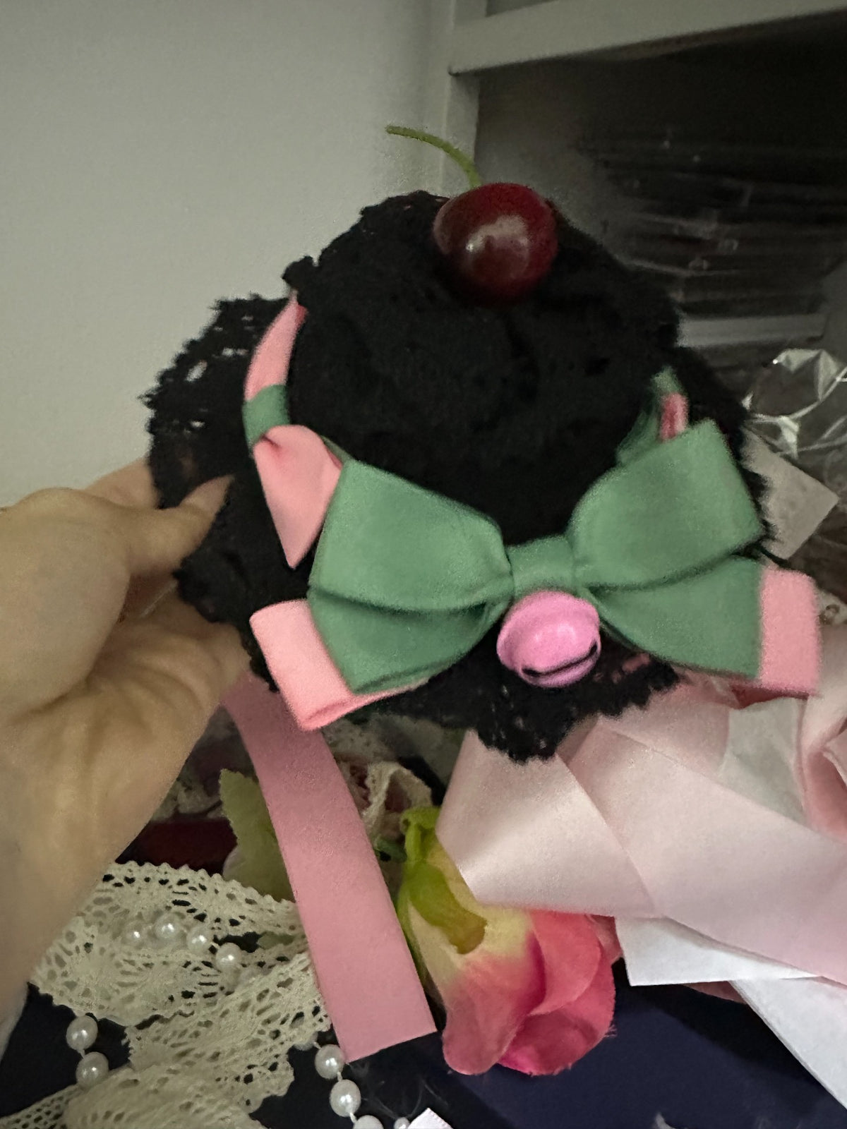 Black Lace Miniature Dessert Hat