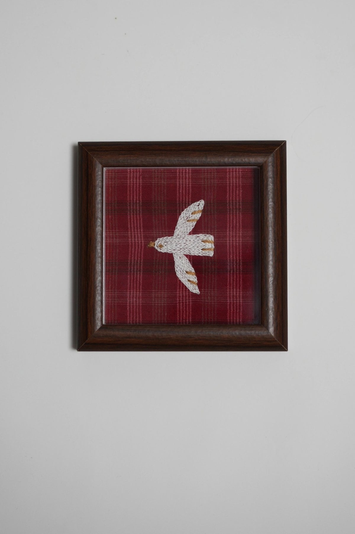Broderie d'oiseau encadrée 4 pouces, décor mural