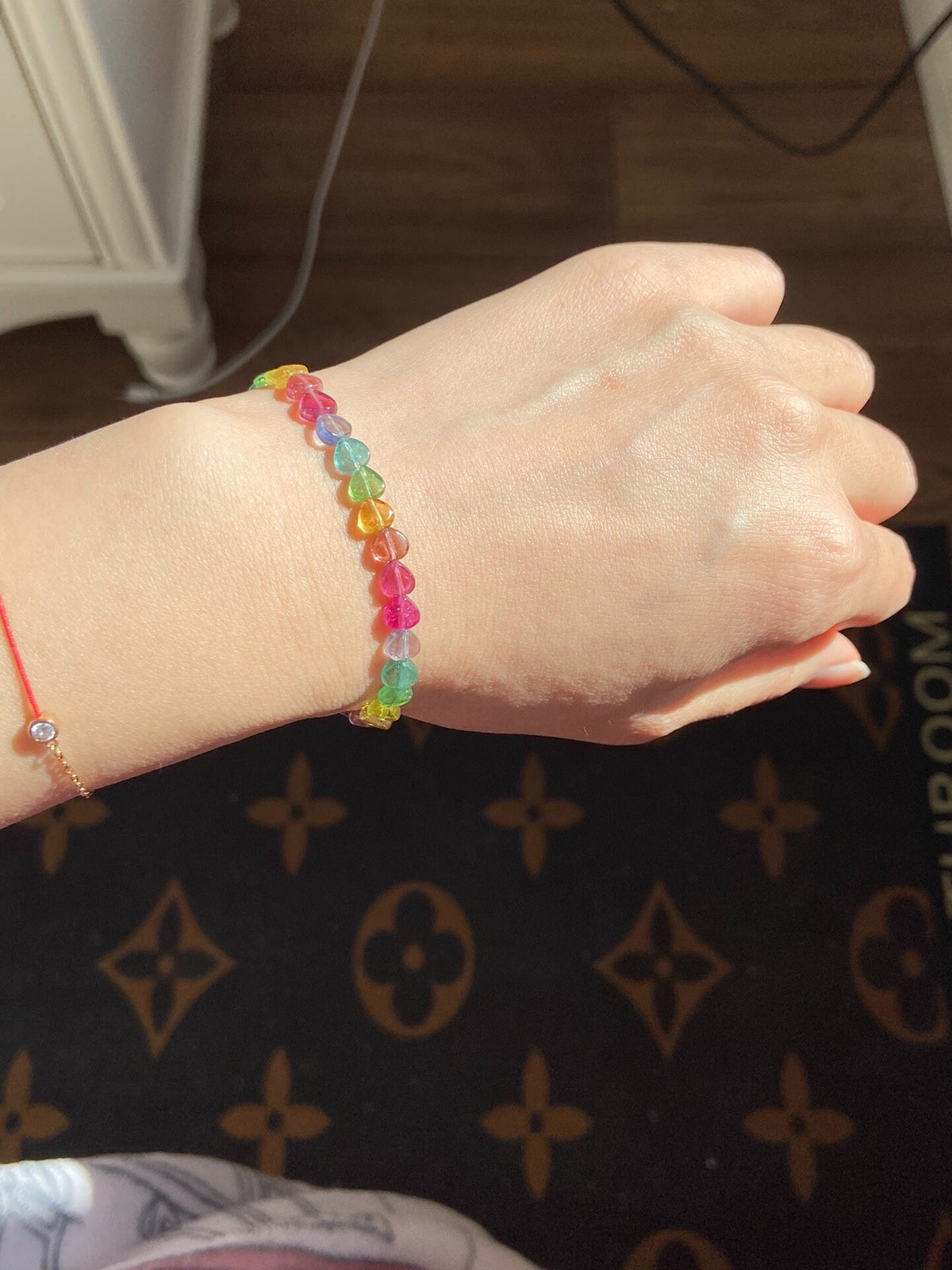 Tourmaline Heart Bead Bracelet Multicolor