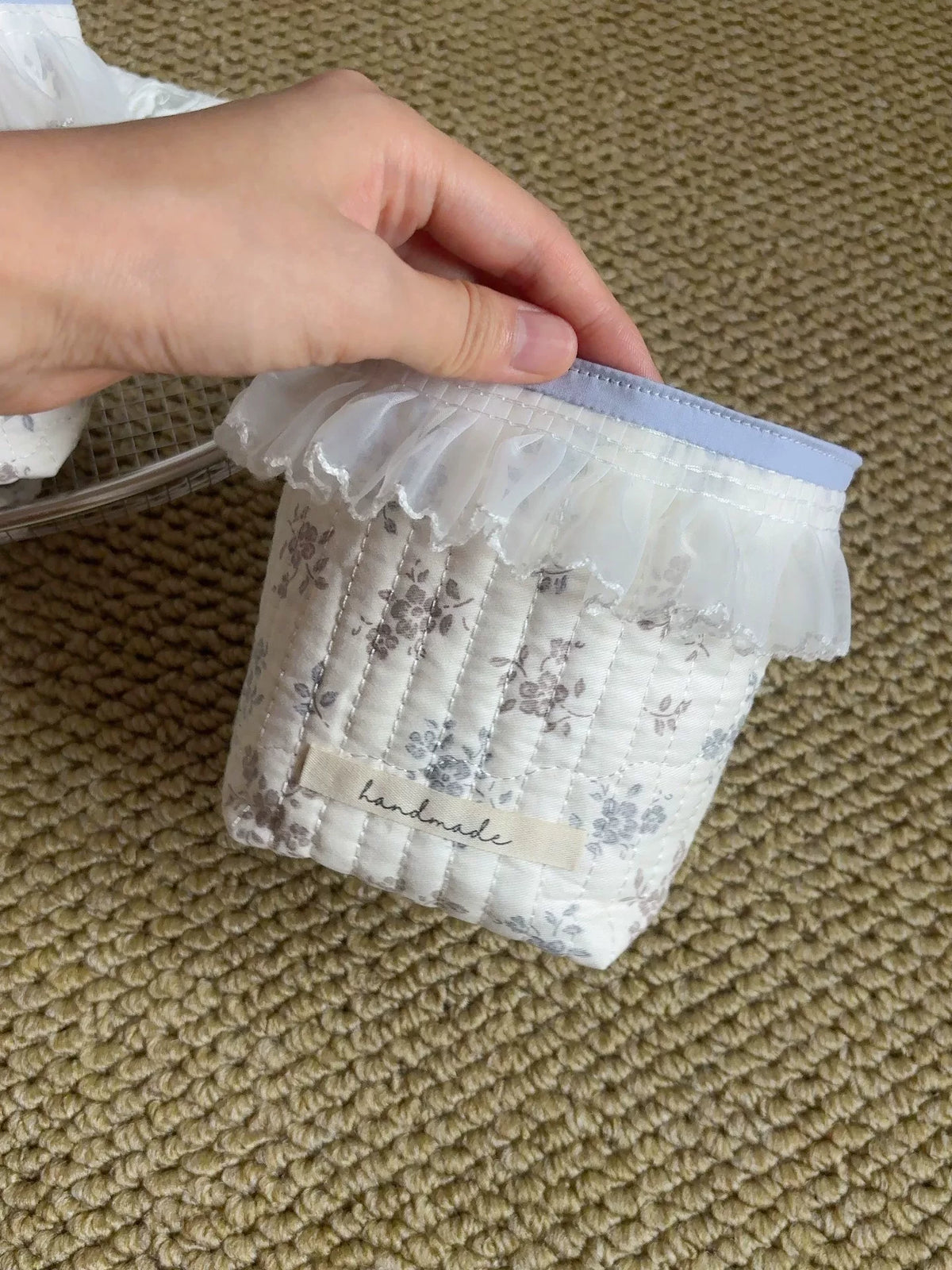 Porticápices de Escritorio de Algodón Acolchado con Estampado Floral