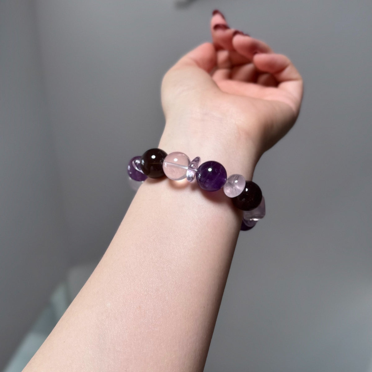 Amethyst Crystal Beaded Bracelet 14mm