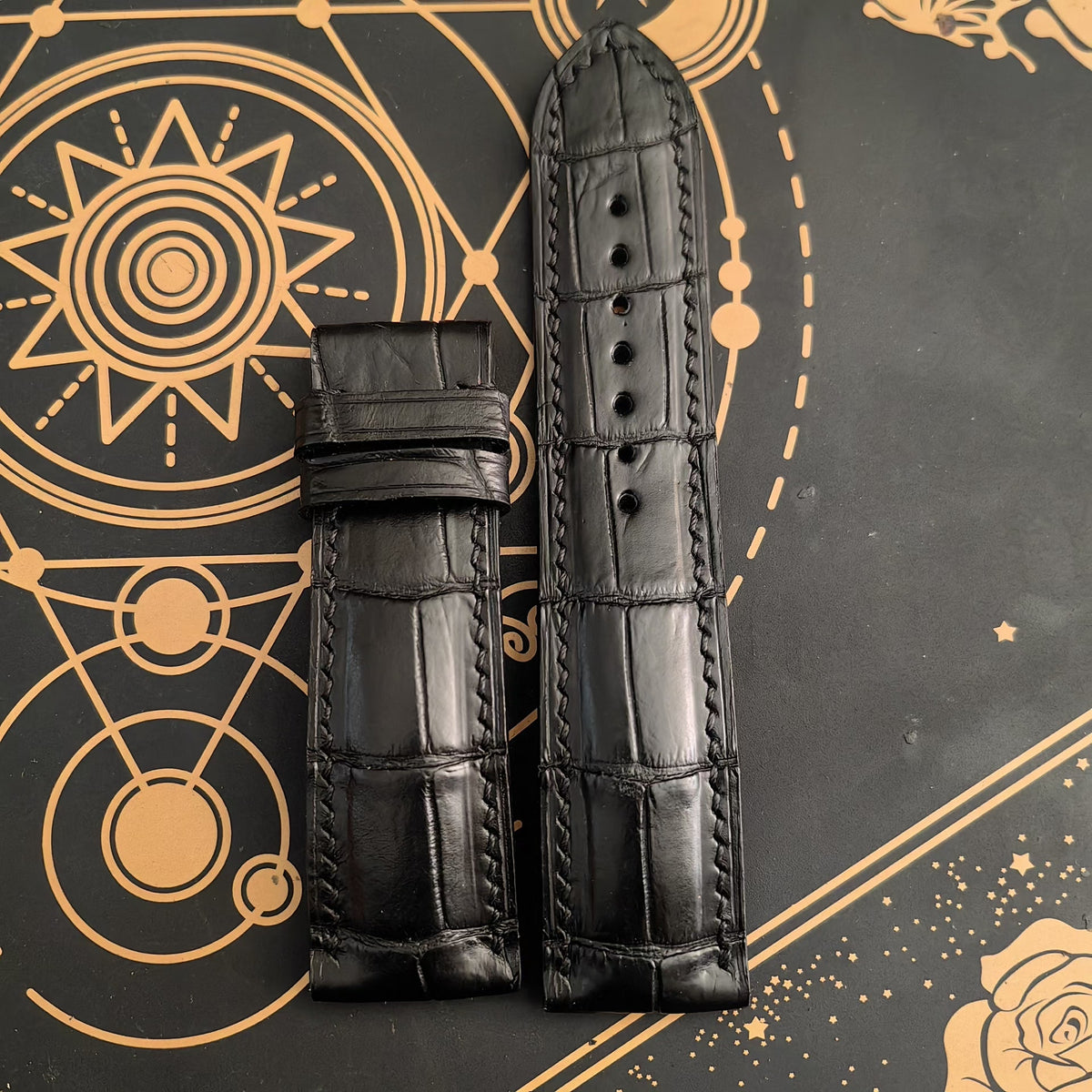 Handcrafted Crocodile Leather Watch Strap 24mm
