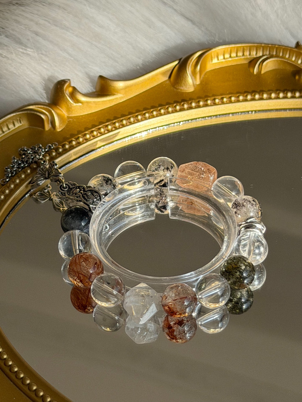 Bracciale con Perline in Cristallo Naturale 12mm