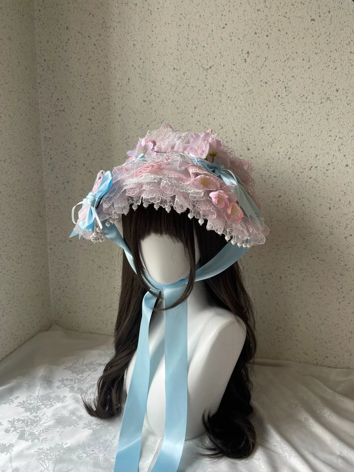 Cuffretto Piat Lolita in Pizzo Rosa e Azzurro
