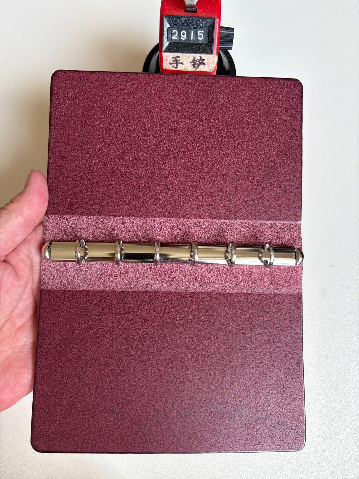 A7 Leather Binder Six Ring Wine Red