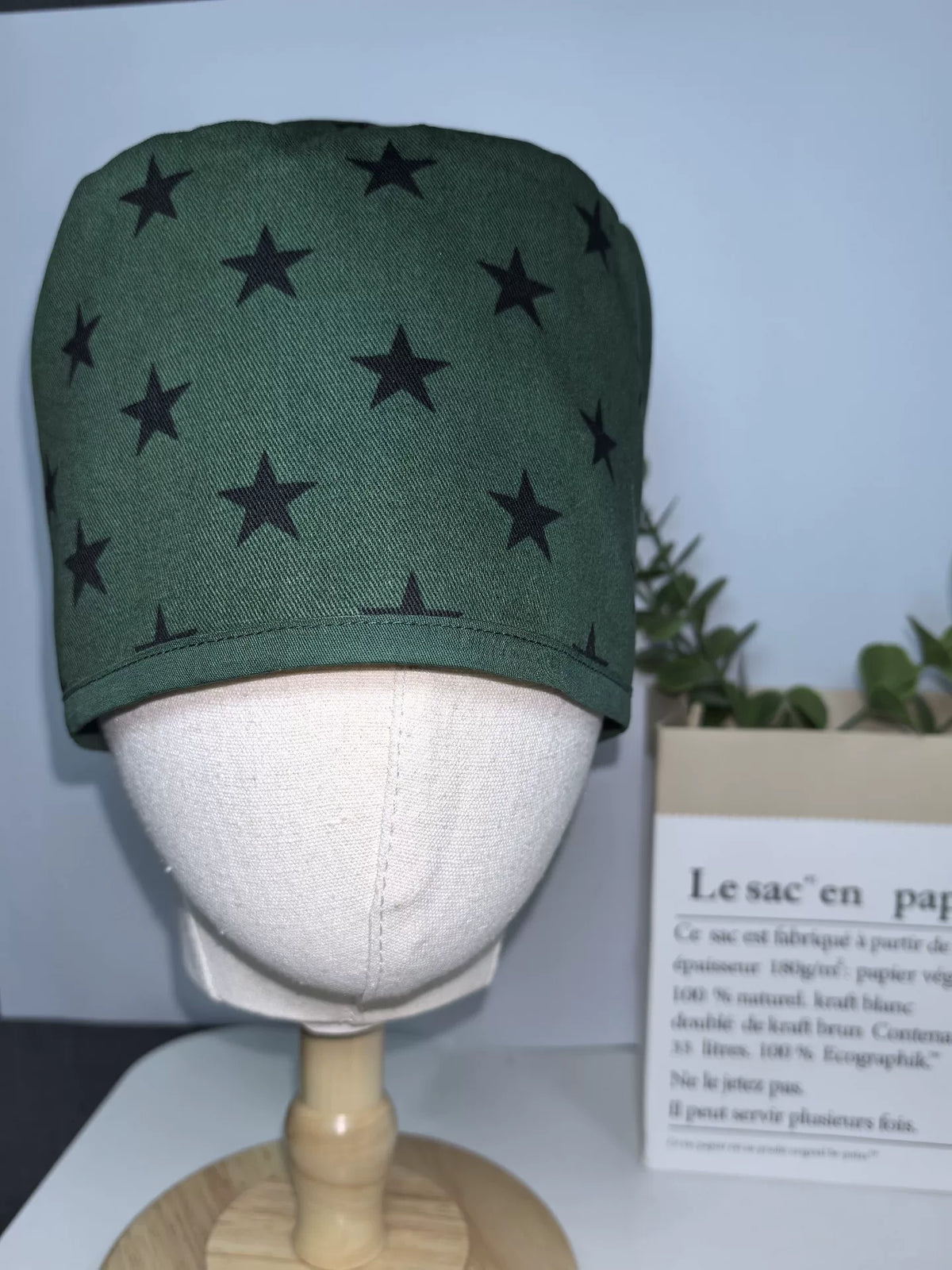 Gorro quirúrgico con estampado de estrellas vintage