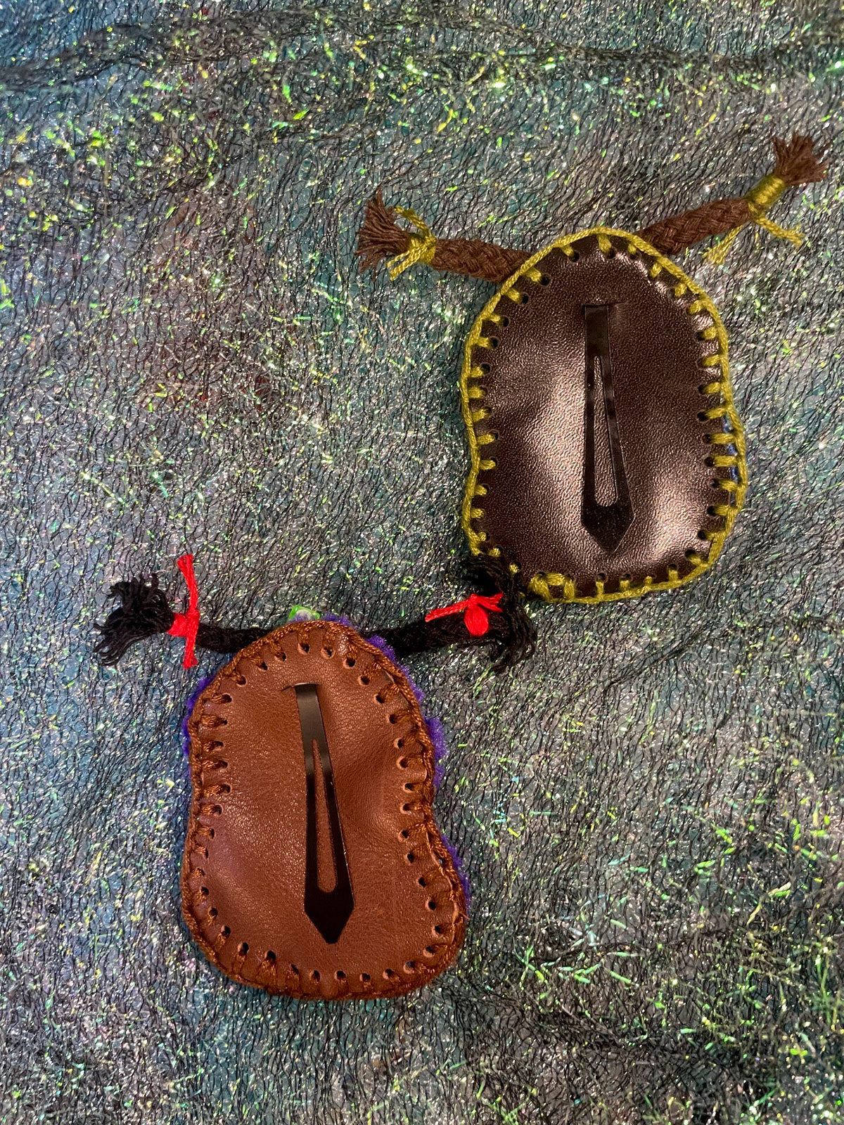 Animal Hair Clips Leather Retro Bangs Holder