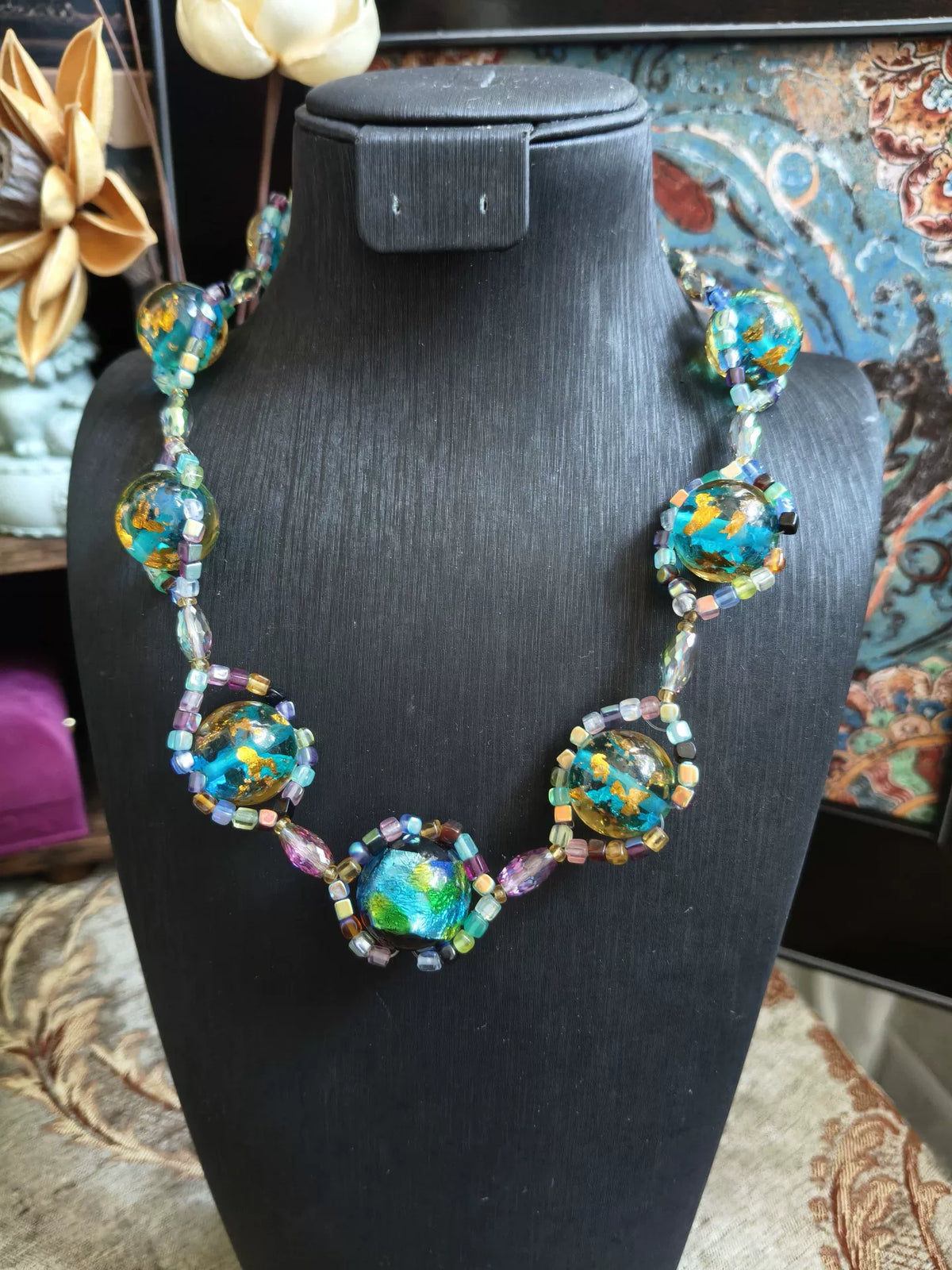 Hand Woven Glass Bead Necklace