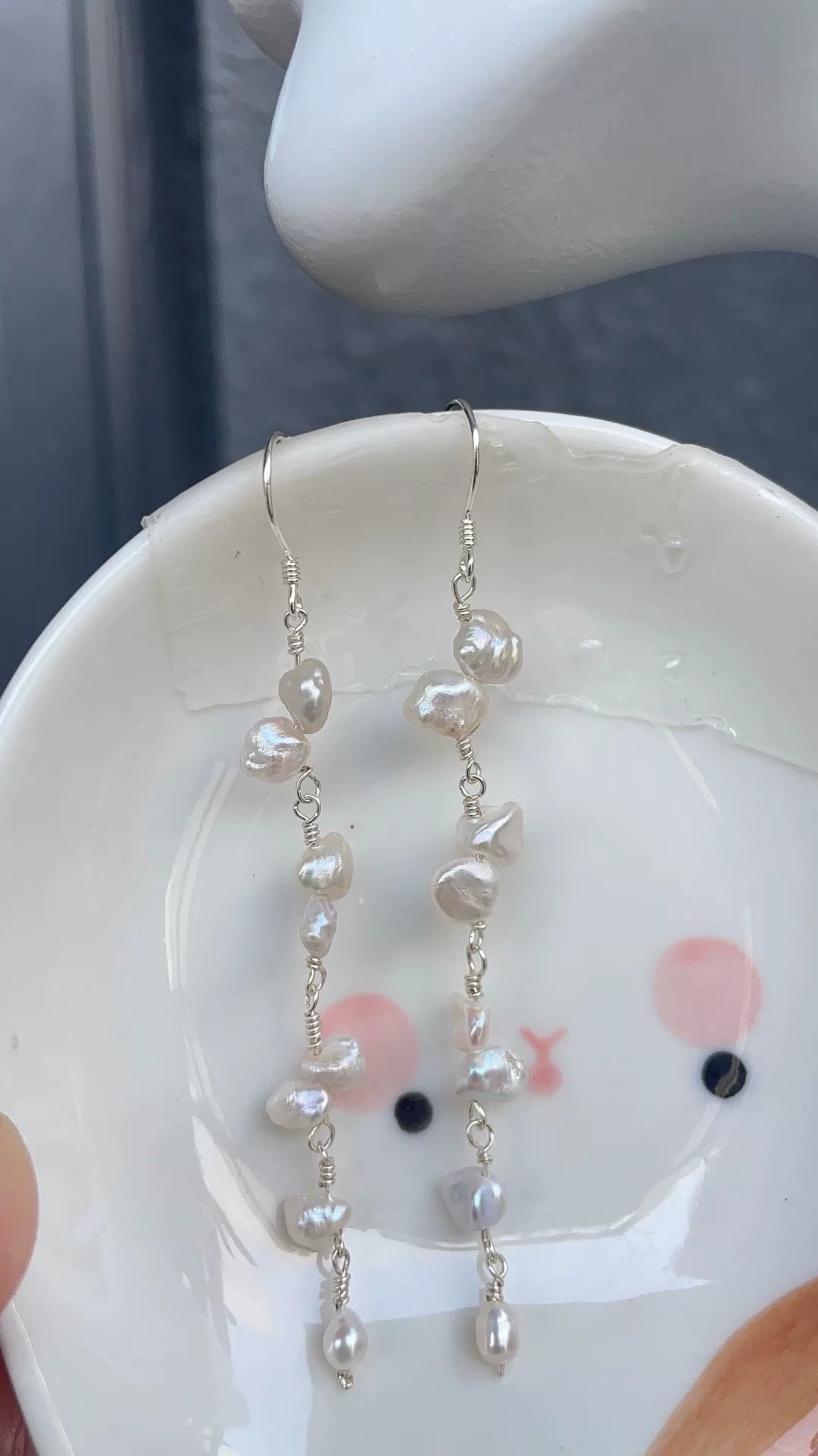 Pendientes de perlas de agua dulce barrocas hechos a mano