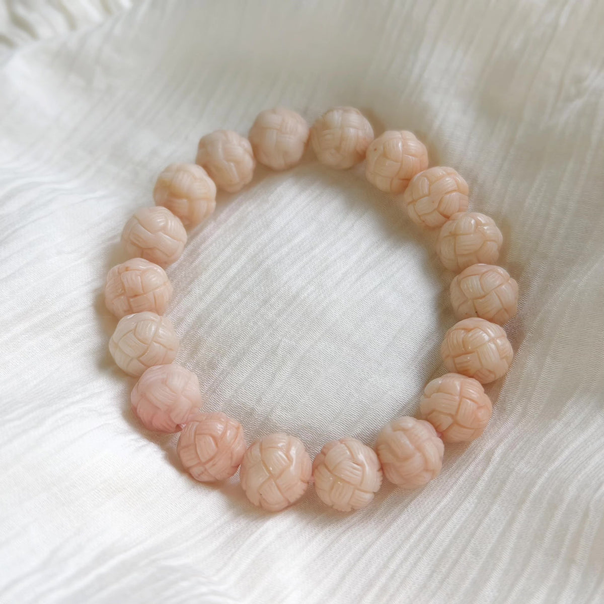 Alashan Agat Lichtroze Wolbol Armband