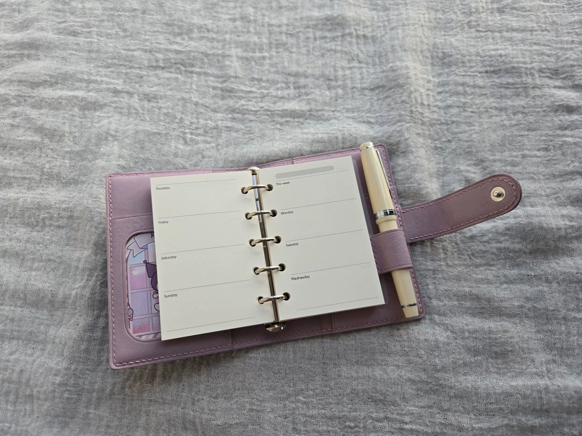 Copertina Agenda in Pelle M5 Nero Lavanda