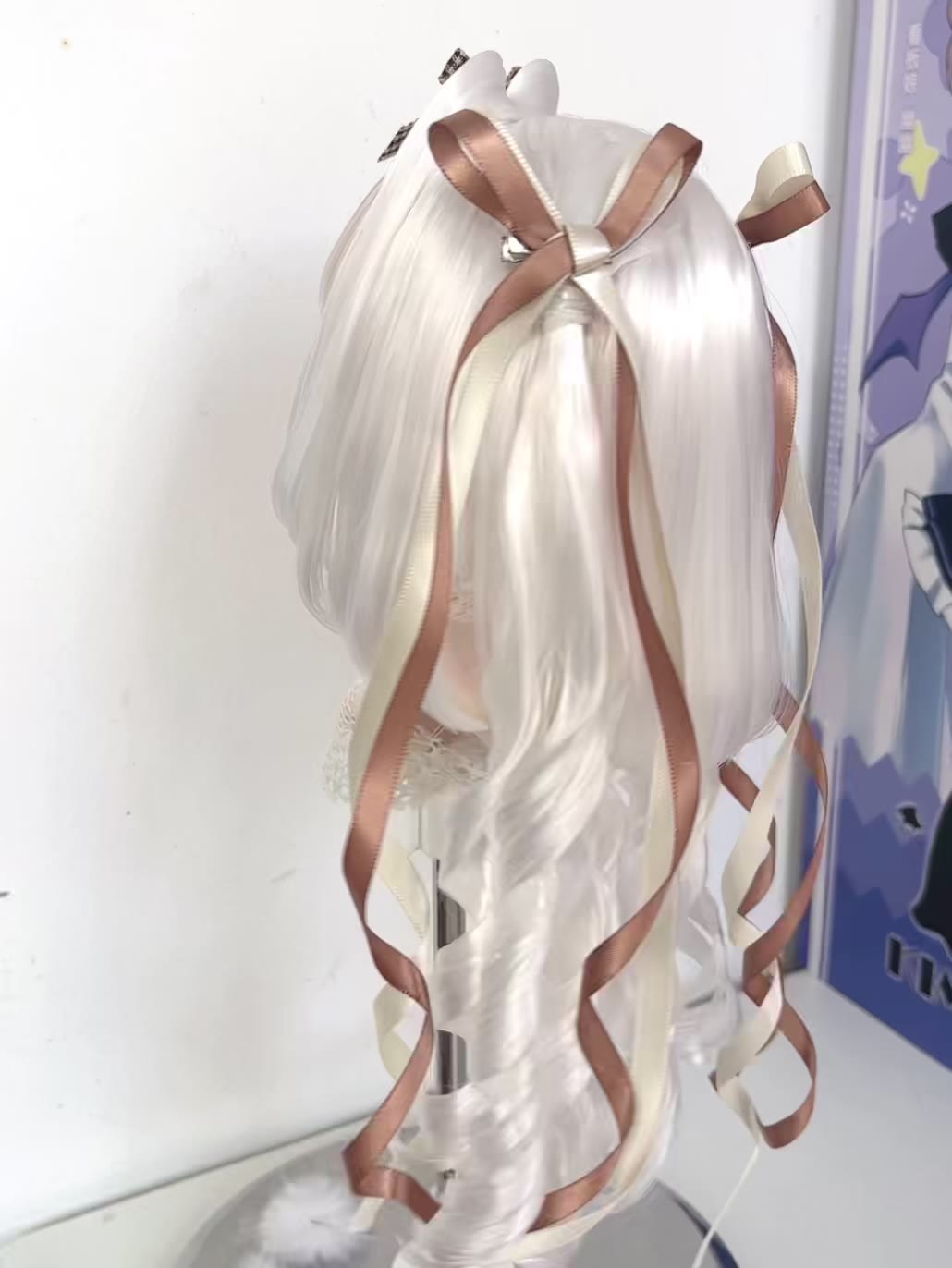 Anime Doll Wig White Silver Twin Tails